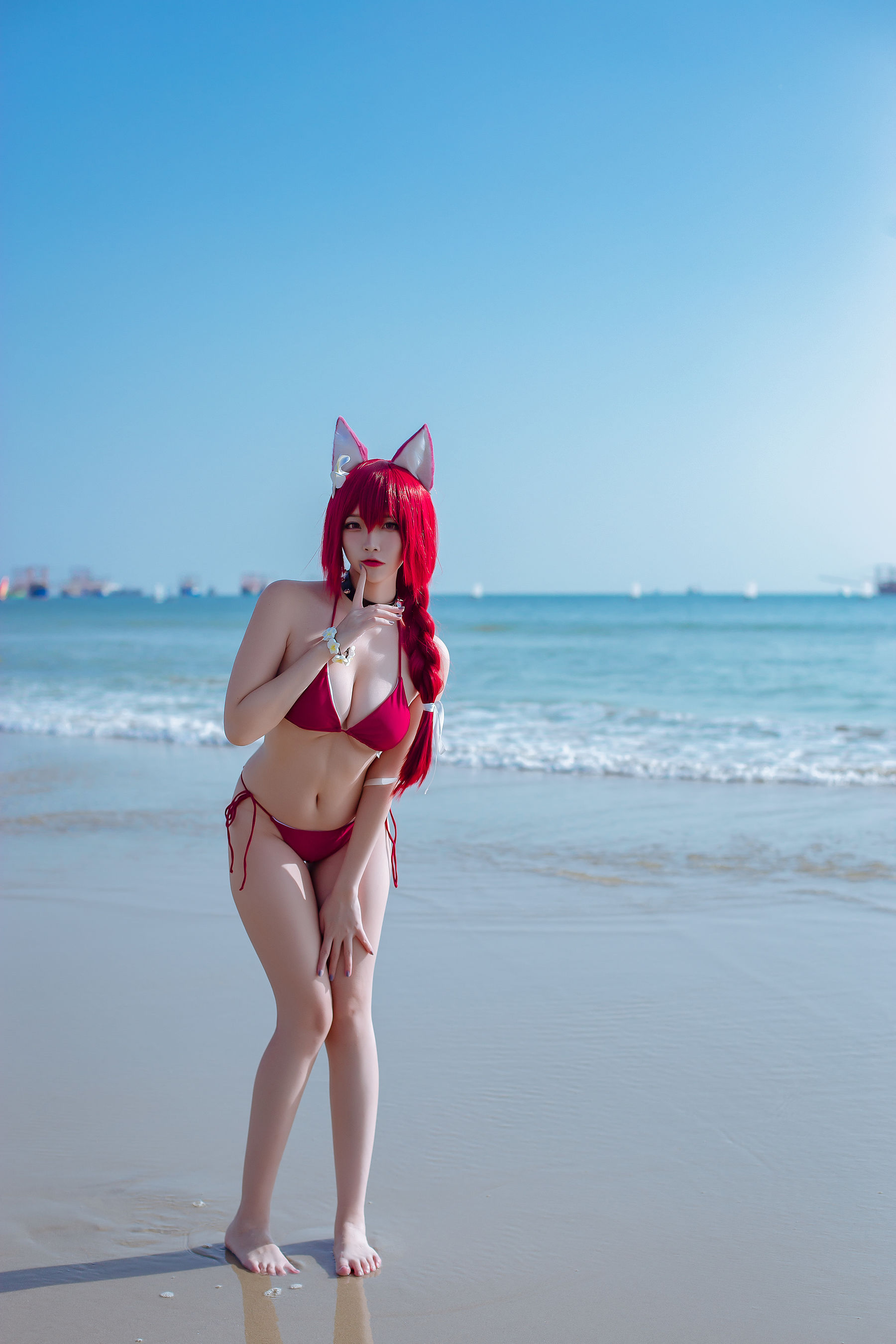 [福利COS] 人气Coser二佐Nisa - 碧蓝 千代田泳装