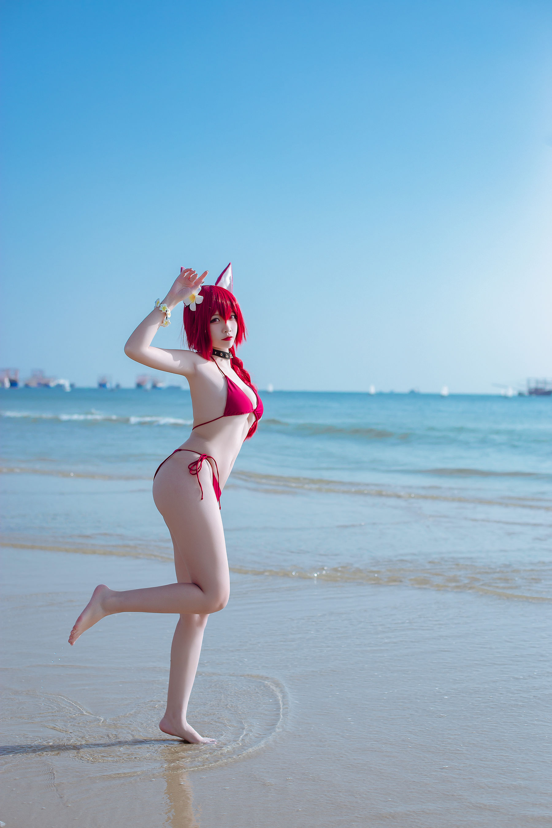 [福利COS] 人气Coser二佐Nisa - 碧蓝 千代田泳装