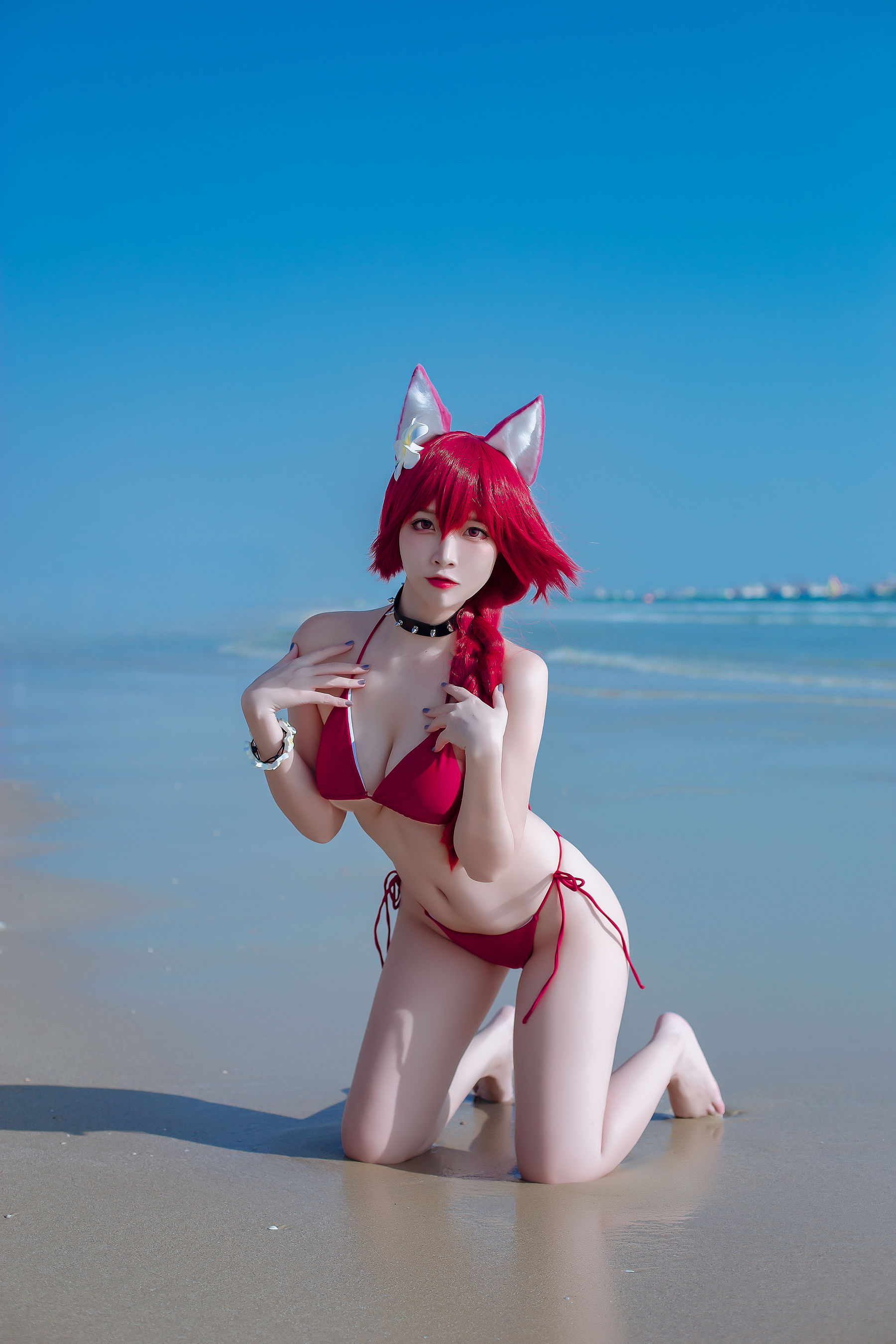 [福利COS] 人气Coser二佐Nisa - 碧蓝 千代田泳装