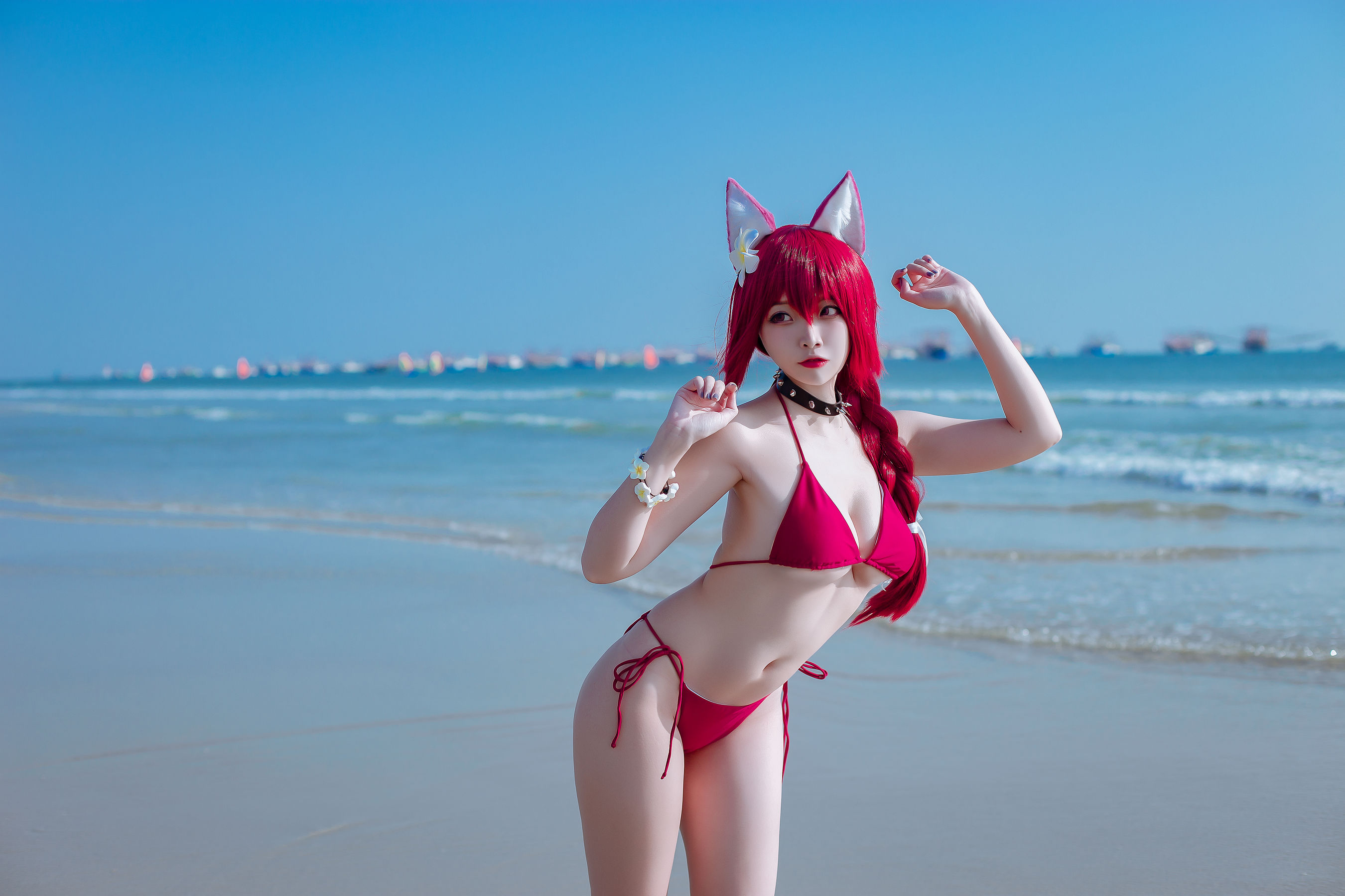 [福利COS] 人气Coser二佐Nisa - 碧蓝 千代田泳装