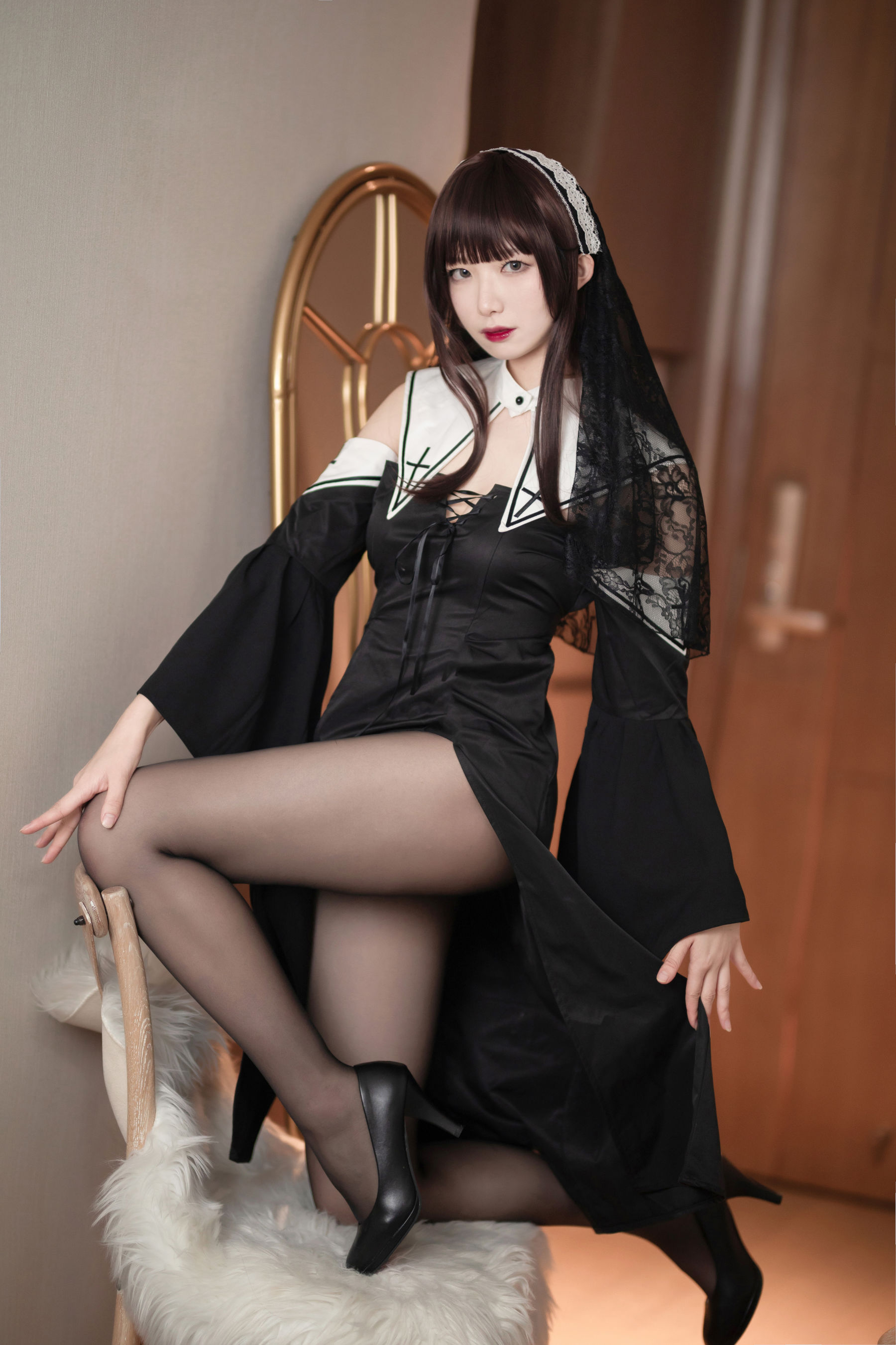 [福利COS] 动漫博主封疆疆v - 黑色修女