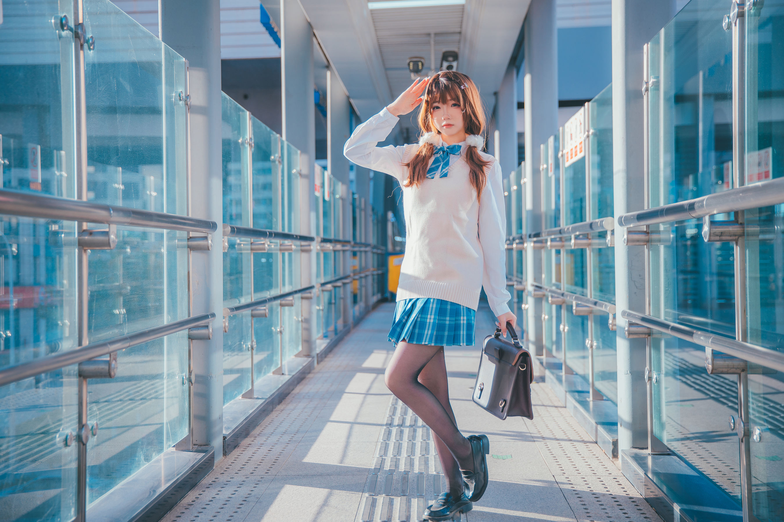 [福利COS] 动漫博主雪晴Astra - JK夕阳