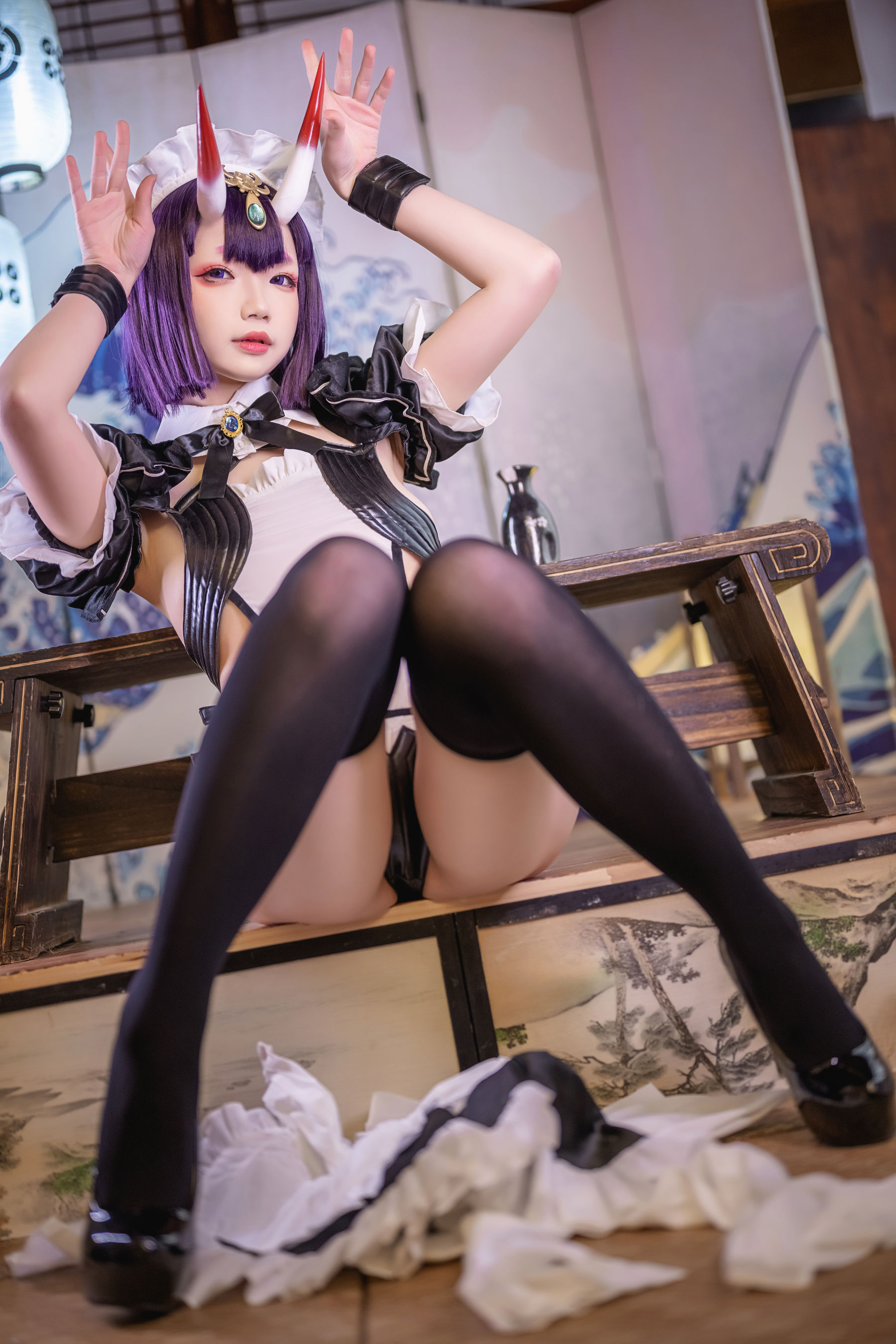 [福利COS] 动漫博主雪晴Astra - 酒吞童子 女仆