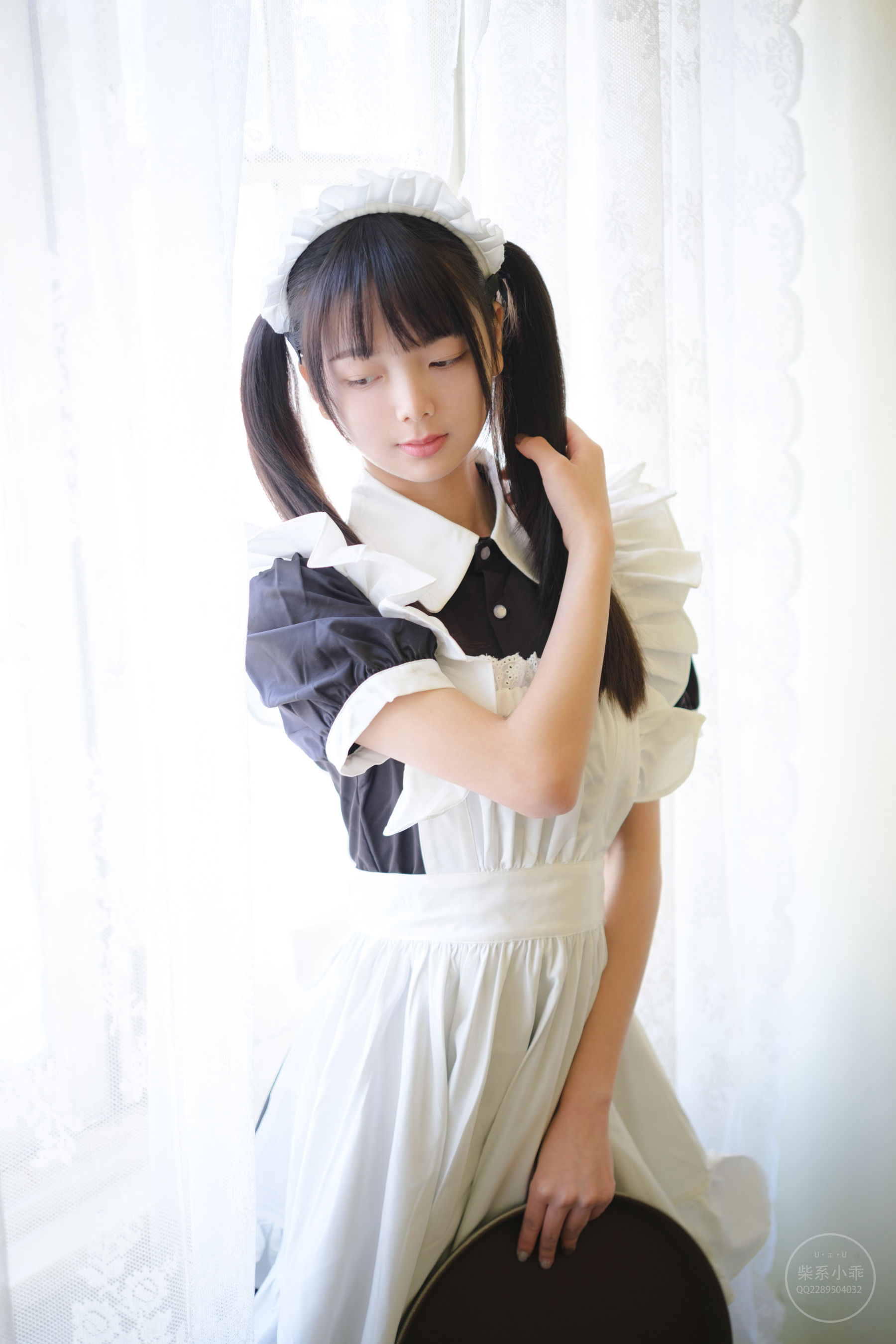 [福利COS] 柴系小乖(稚乖画册) - 夜夜白丝女仆