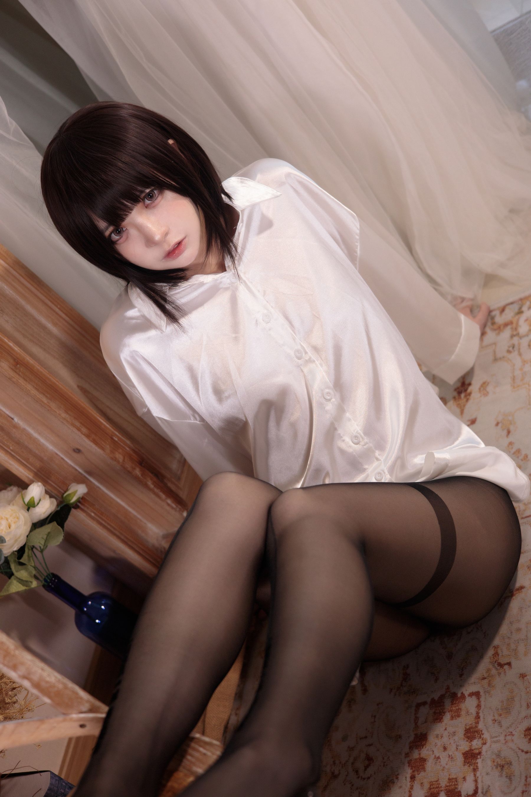 [福利COS] 疯猫ss - 白衬衫少女