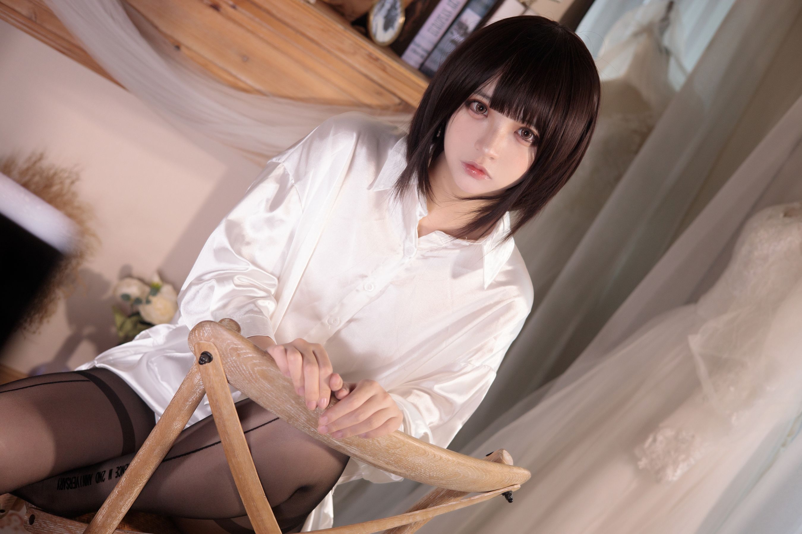 [福利COS] 疯猫ss - 白衬衫少女