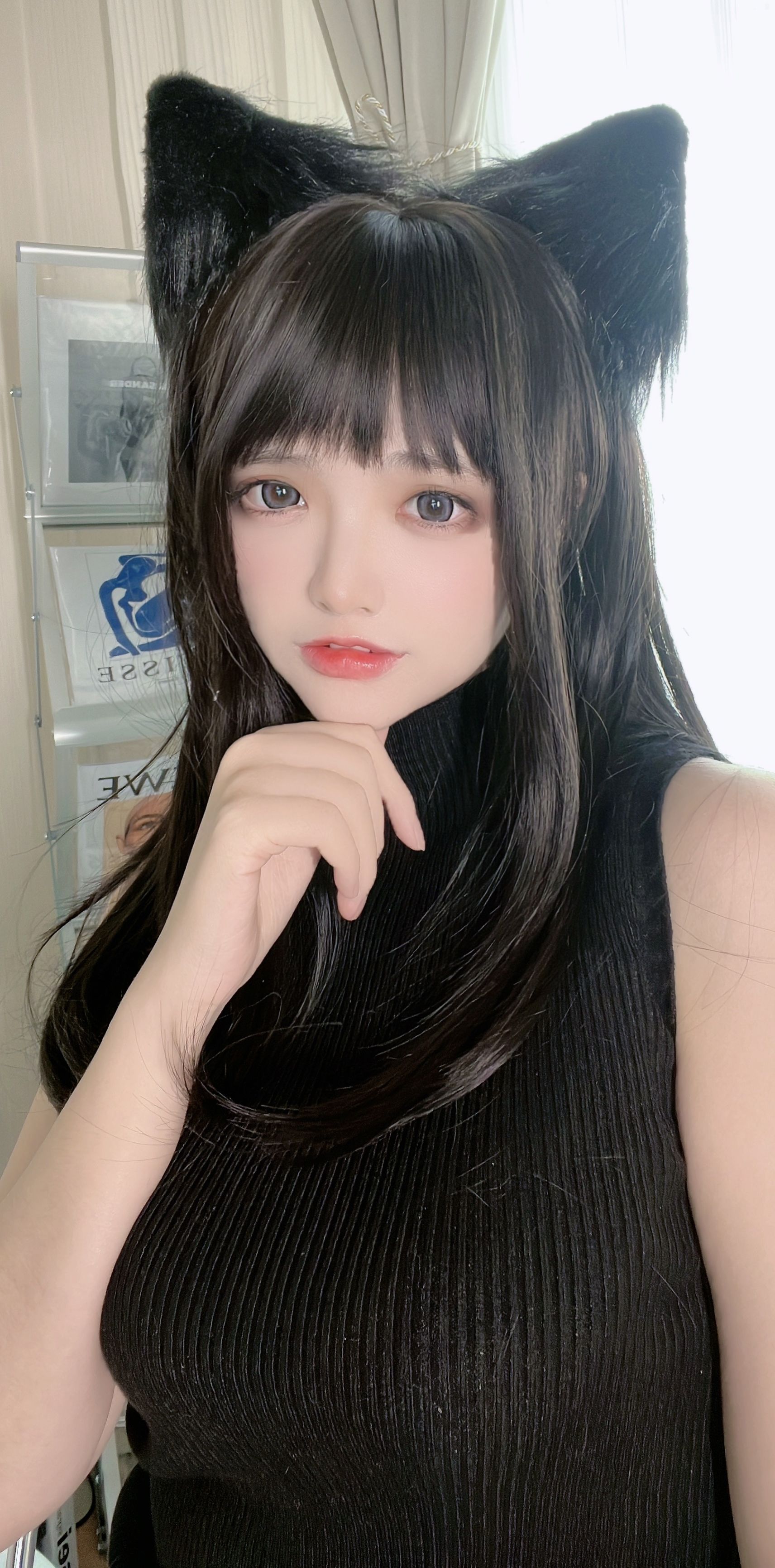 [福利COS] 疯猫ss - 黑毛衣少女