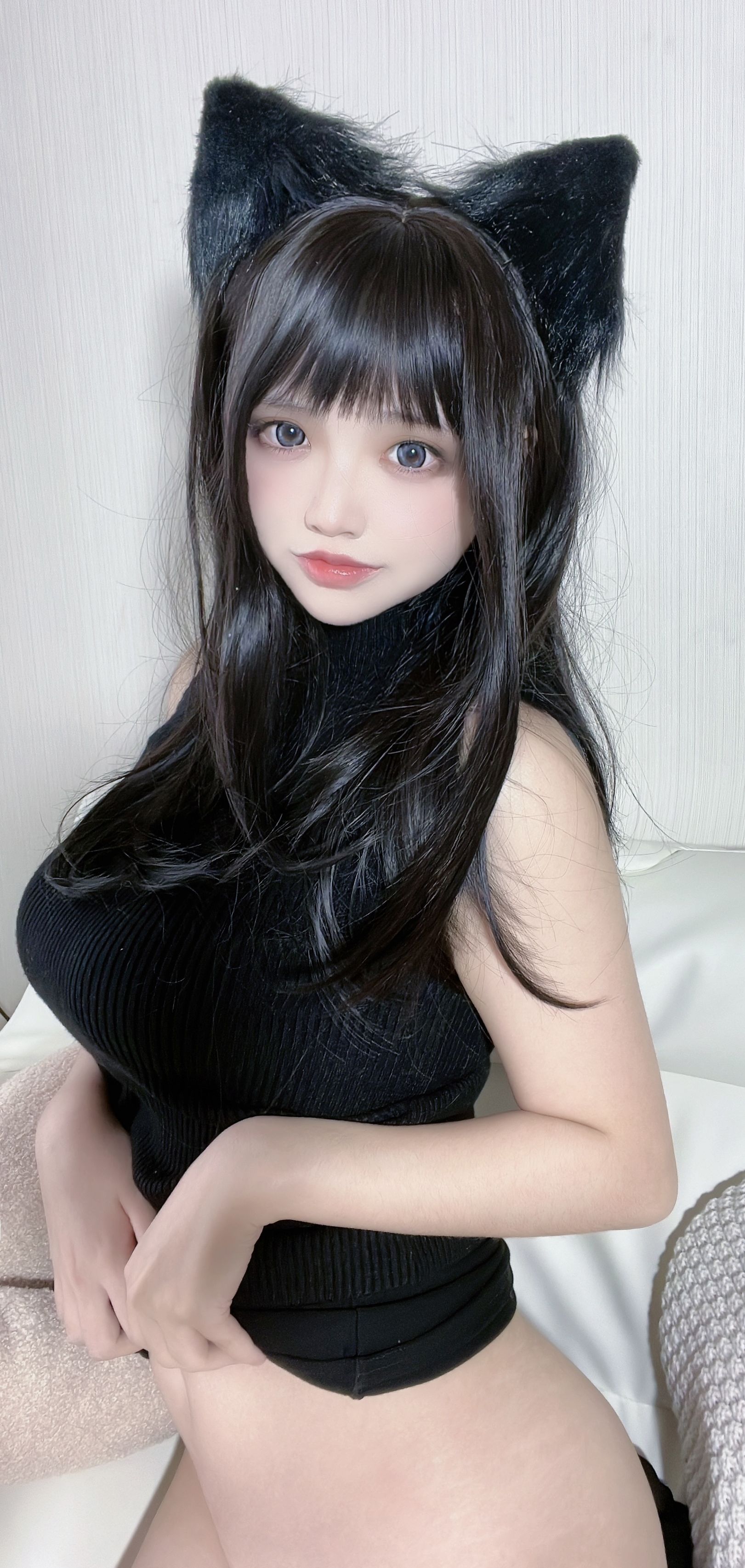 [福利COS] 疯猫ss - 黑毛衣少女