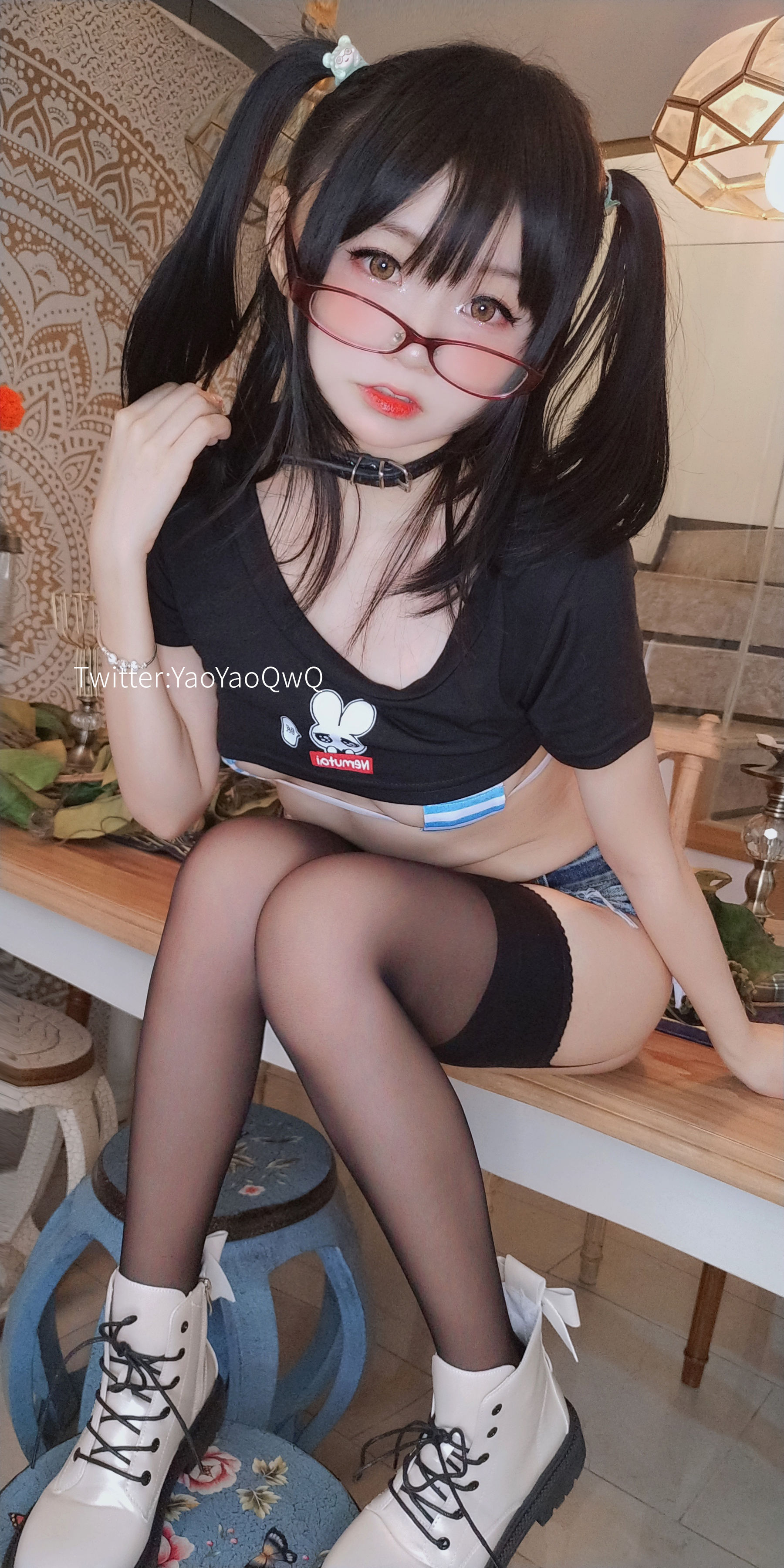 [福利COS] 萌妹子Coser摇摇乐yoyo fantia 11月会员合集 黑丝牛仔系列