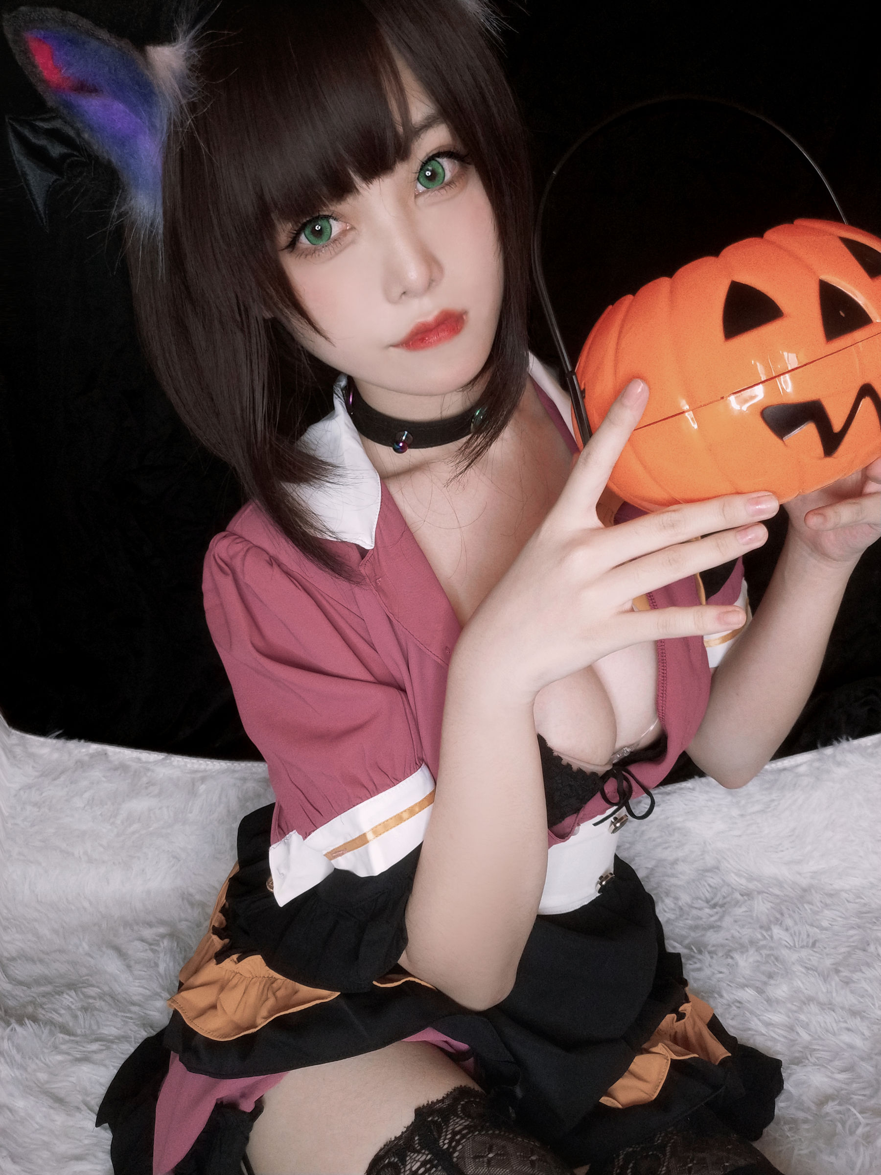 [福利COS] 萌系小姐姐蜜汁猫裘 - 万圣节