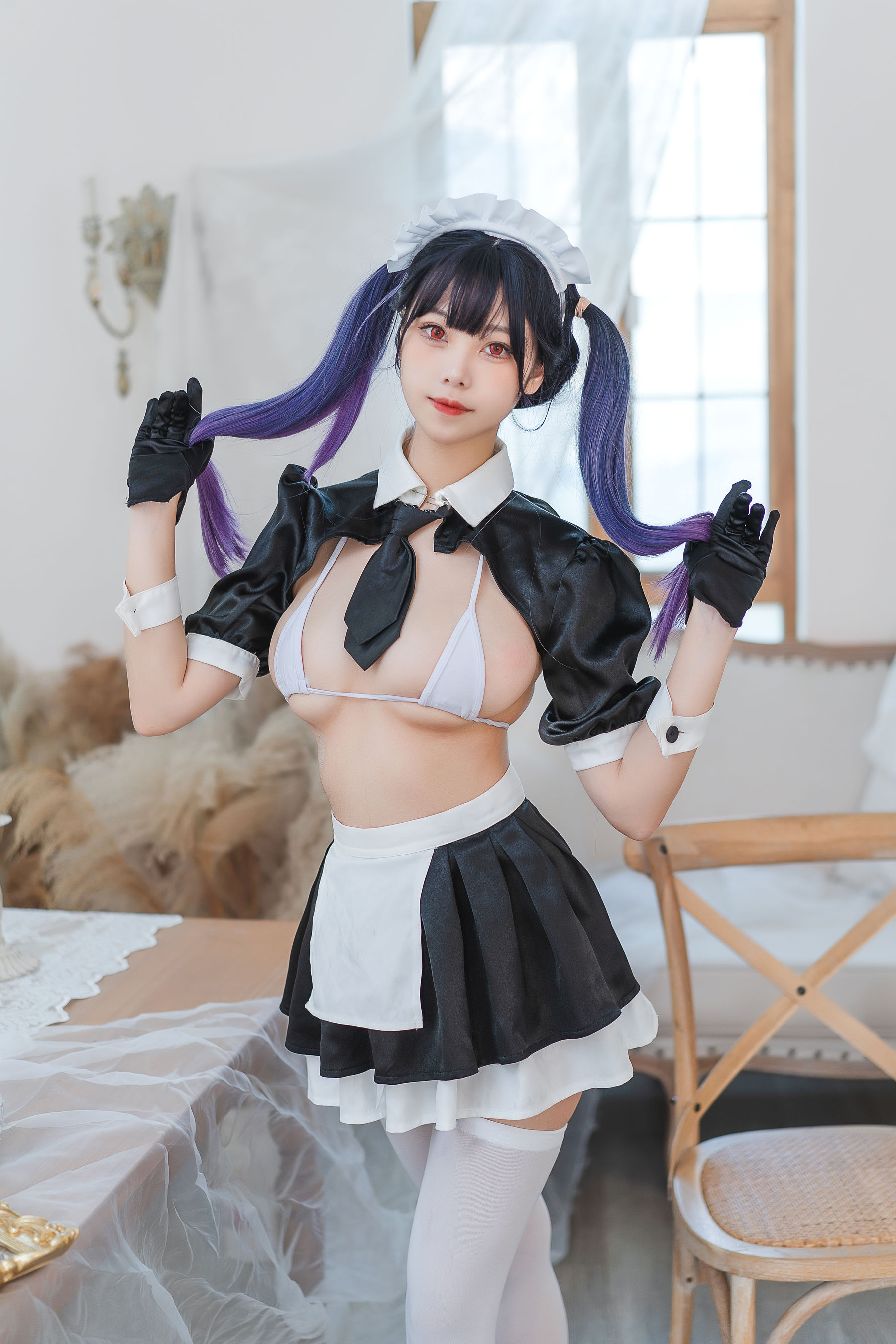[福利COS] 萌系小姐姐蜜汁猫裘 - 女仆