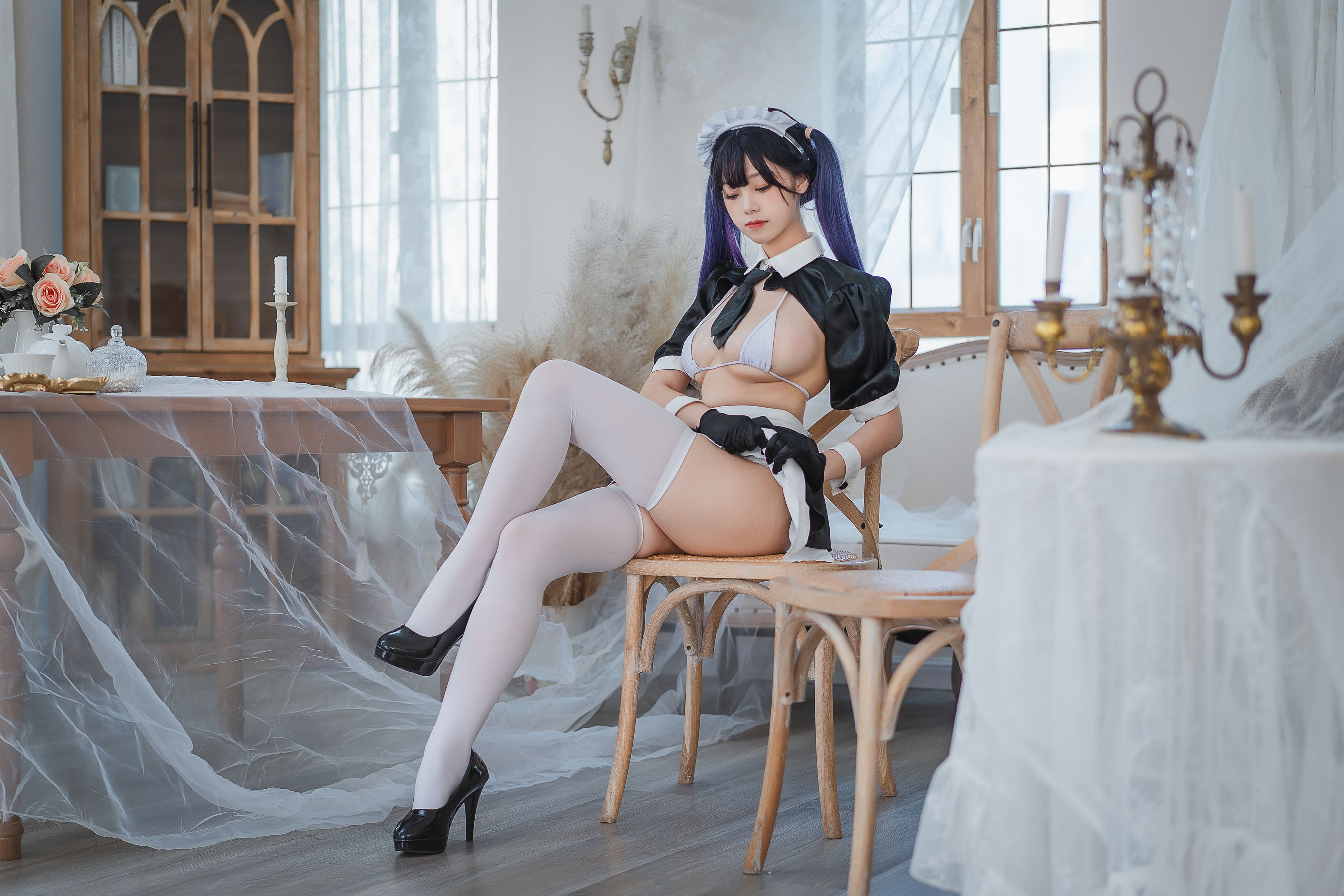 [福利COS] 萌系小姐姐蜜汁猫裘 - 女仆