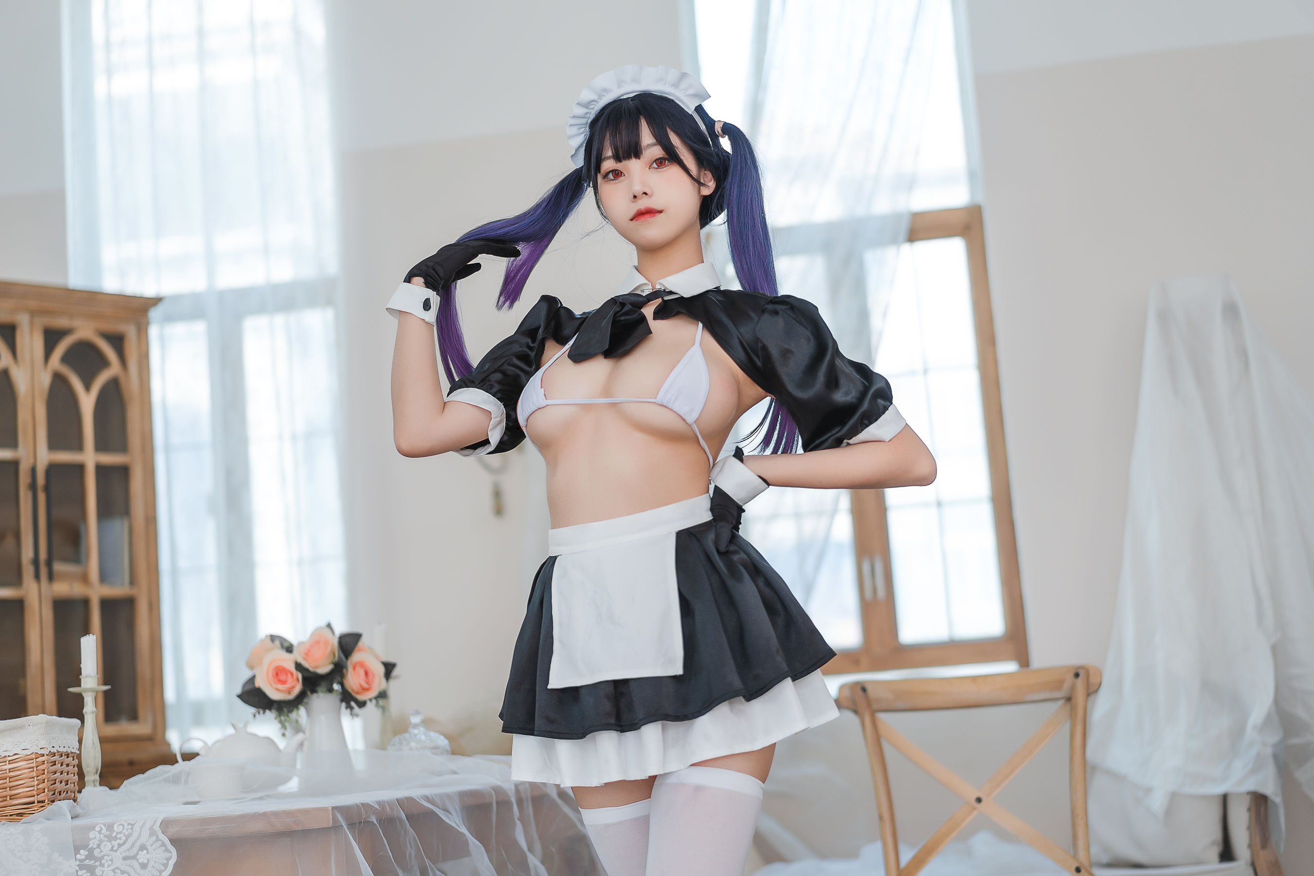 [福利COS] 萌系小姐姐蜜汁猫裘 - 女仆