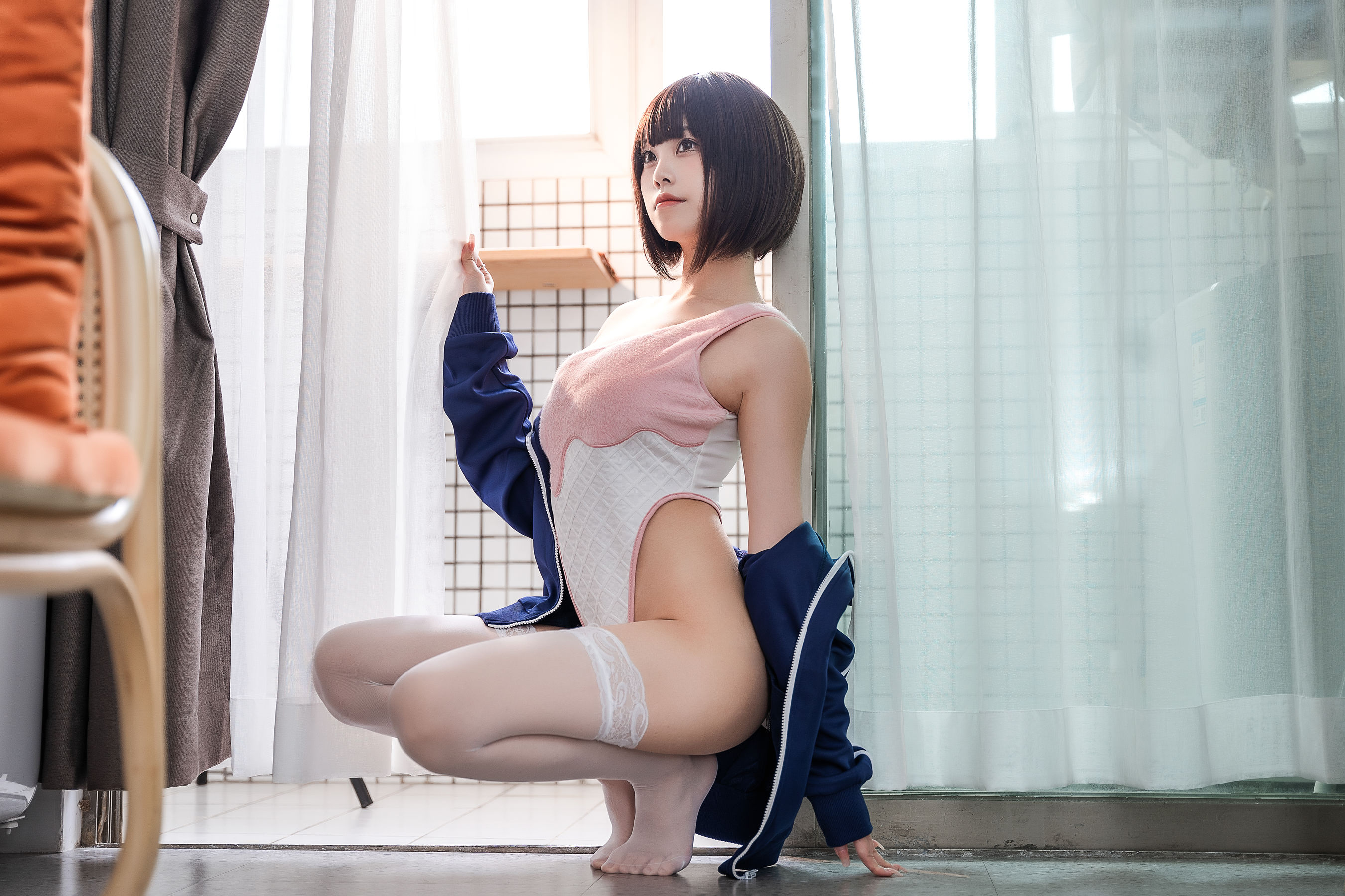 [福利COS] 萌系小姐姐蜜汁猫裘 - 草莓圣代