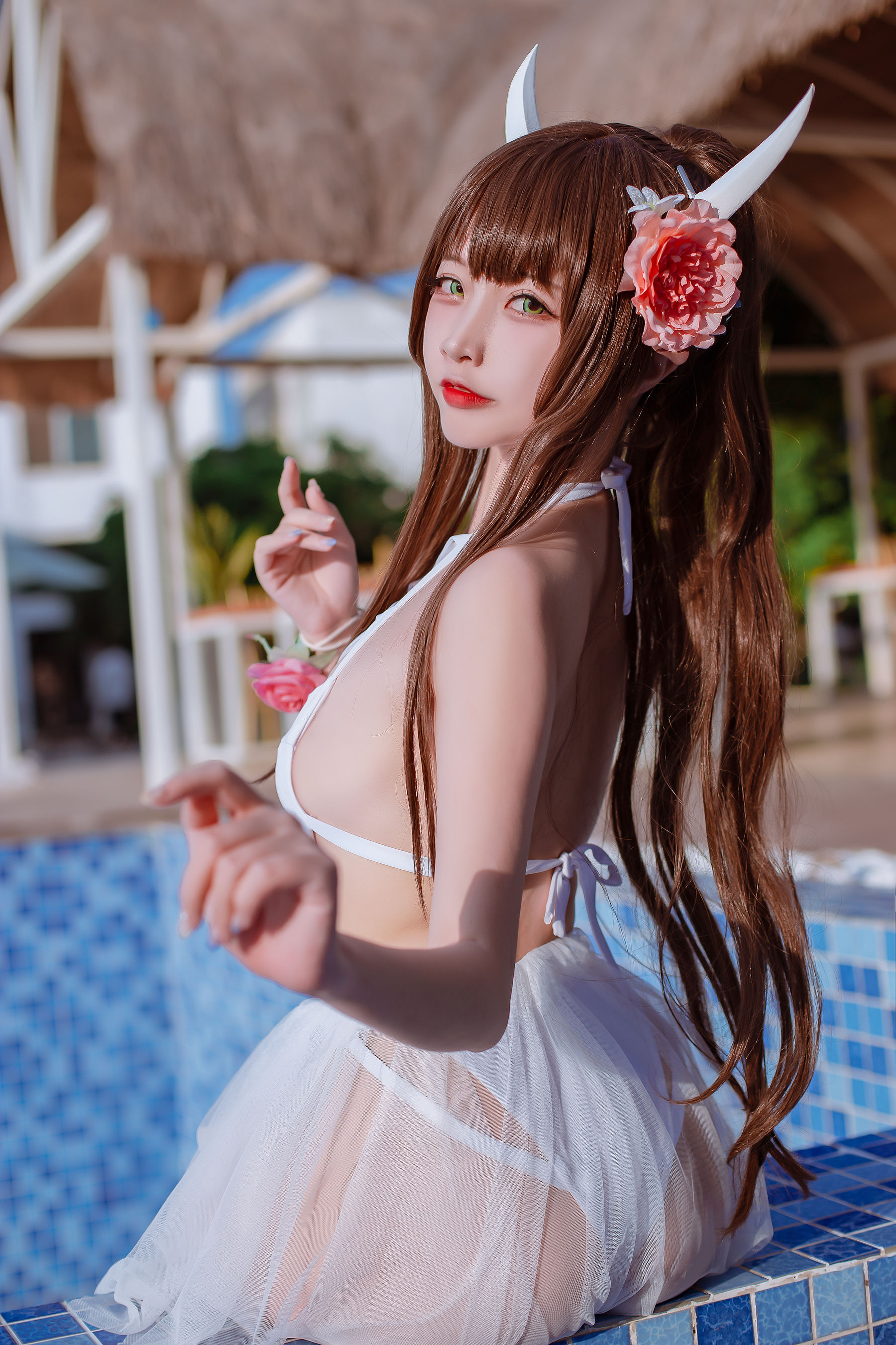[福利COS] 人气Coser二佐Nisa - 碧蓝 鲟泳装