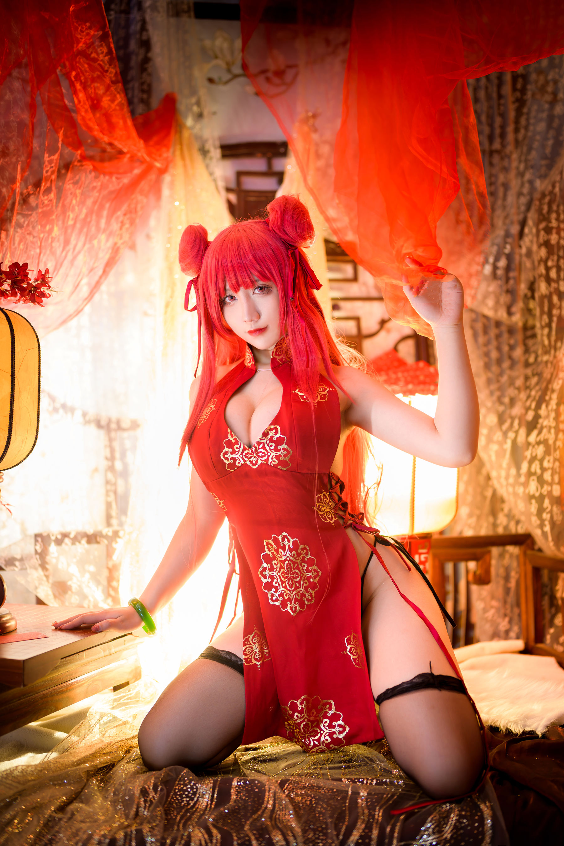 [福利COS] 动漫博主九曲Jean - 碧蓝航线 加利索新春旗袍