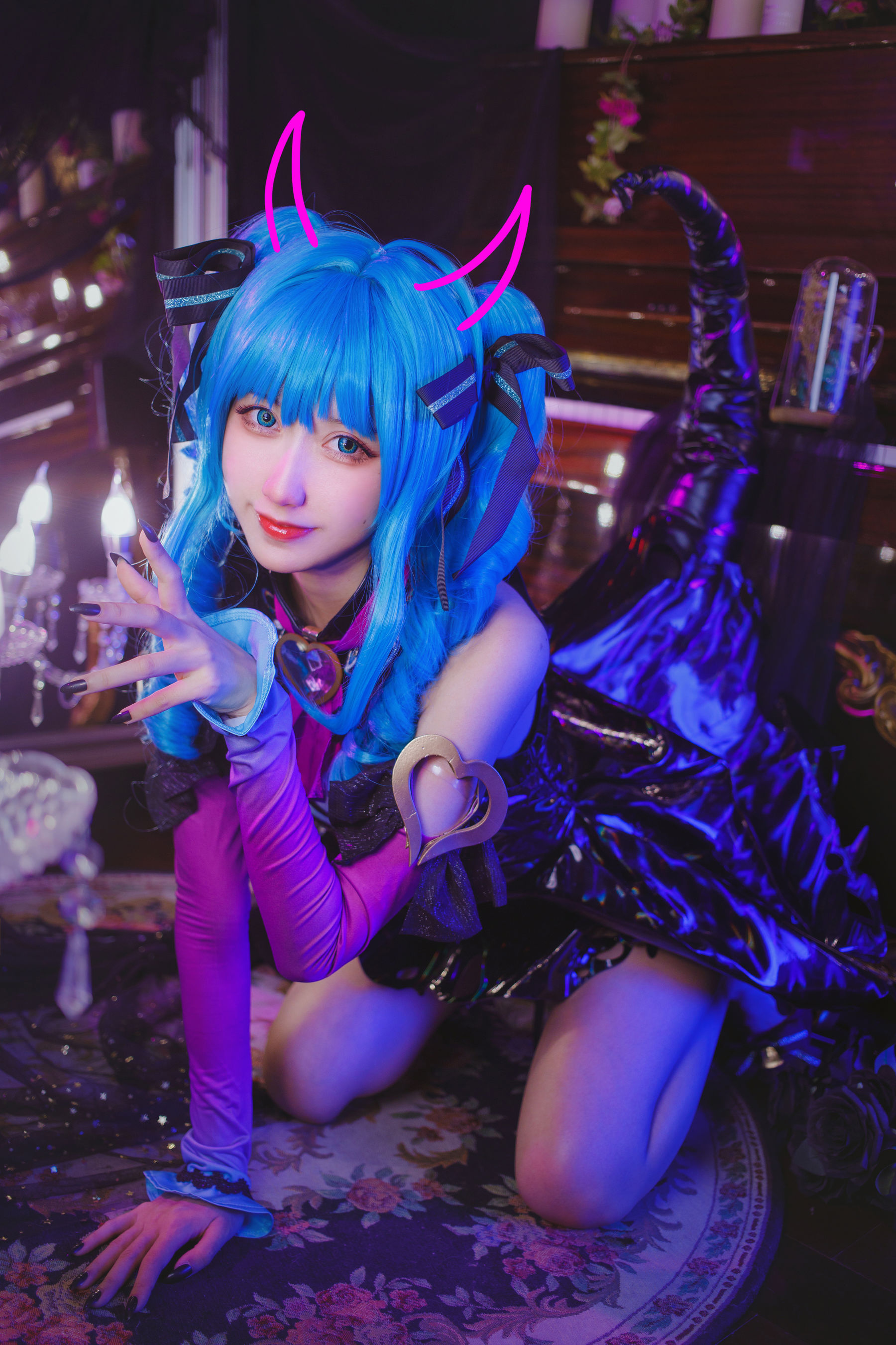 [福利COS] 萌系小姐姐木绵绵OwO - miku小恶魔