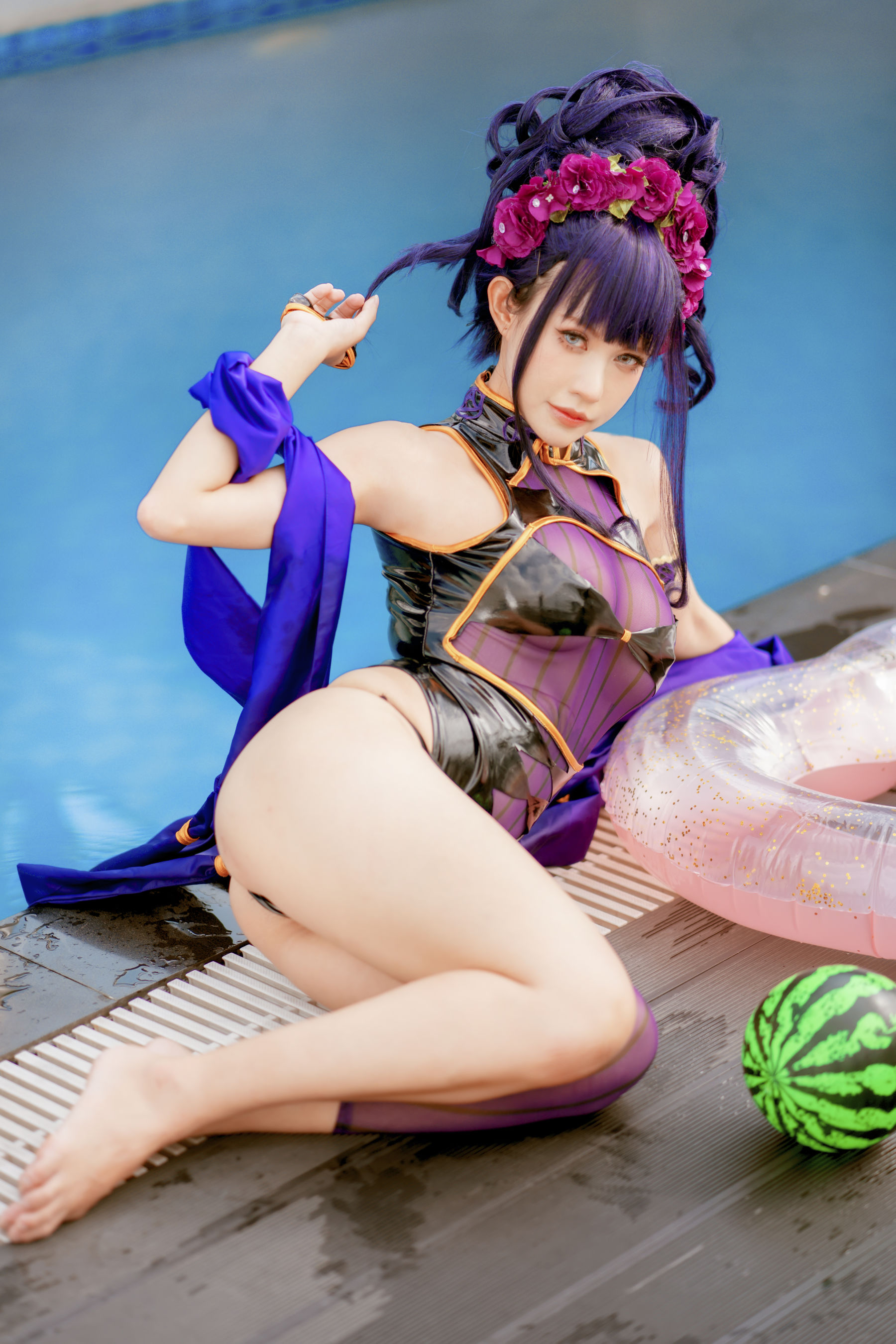 [福利COS] PingPing - 紫式部泳装