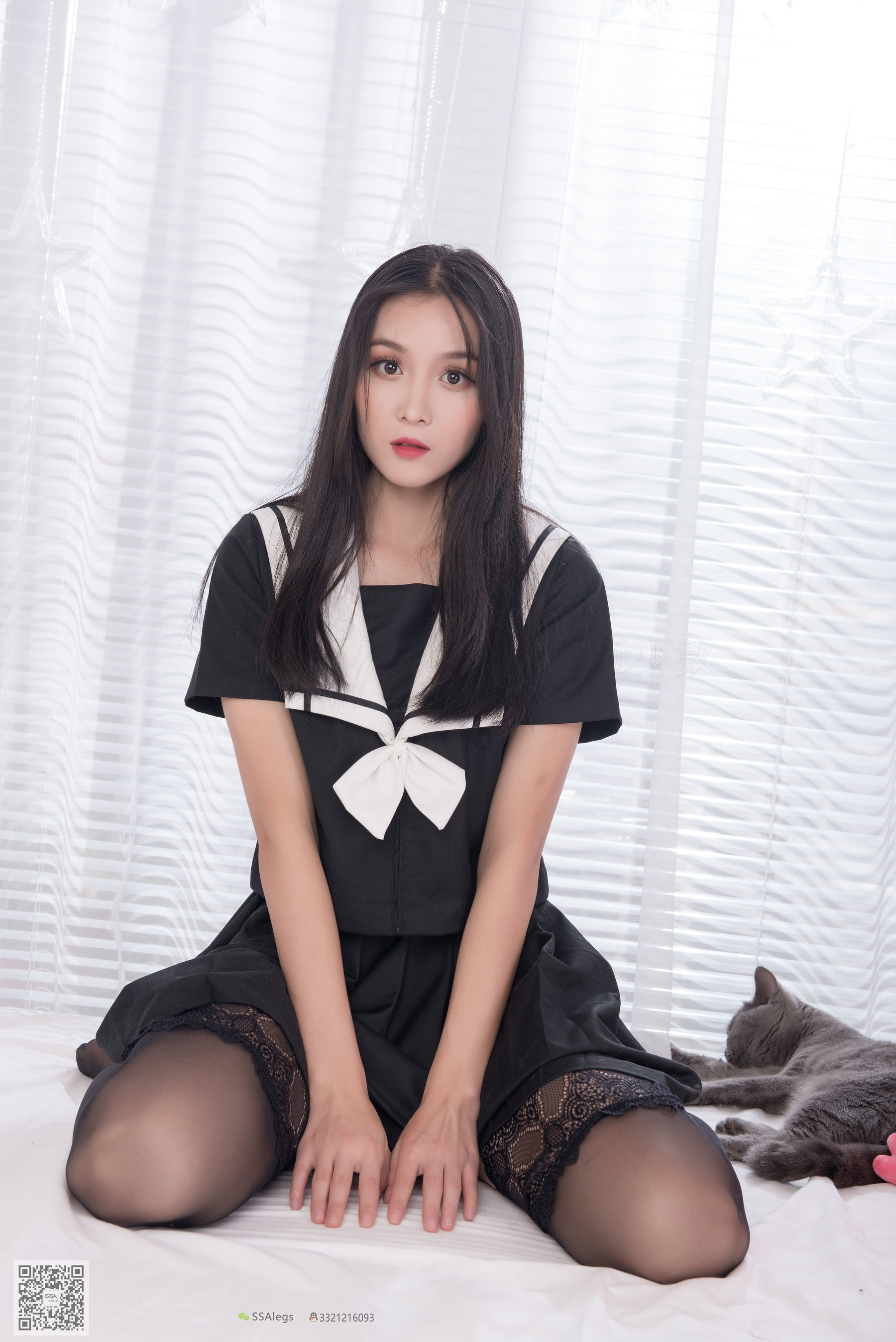 [SSA丝社]超清写真 No.037 丽萍 JK制服吊带长筒袜