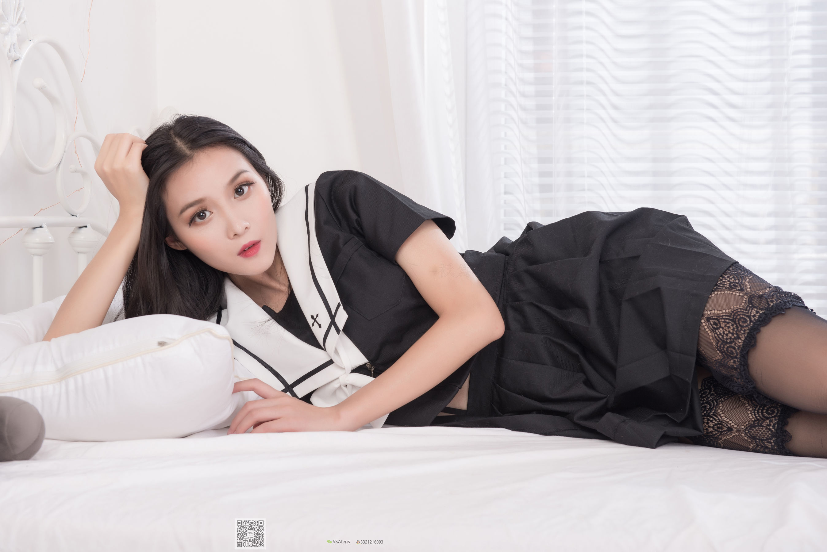 [SSA丝社]超清写真 No.037 丽萍 JK制服吊带长筒袜