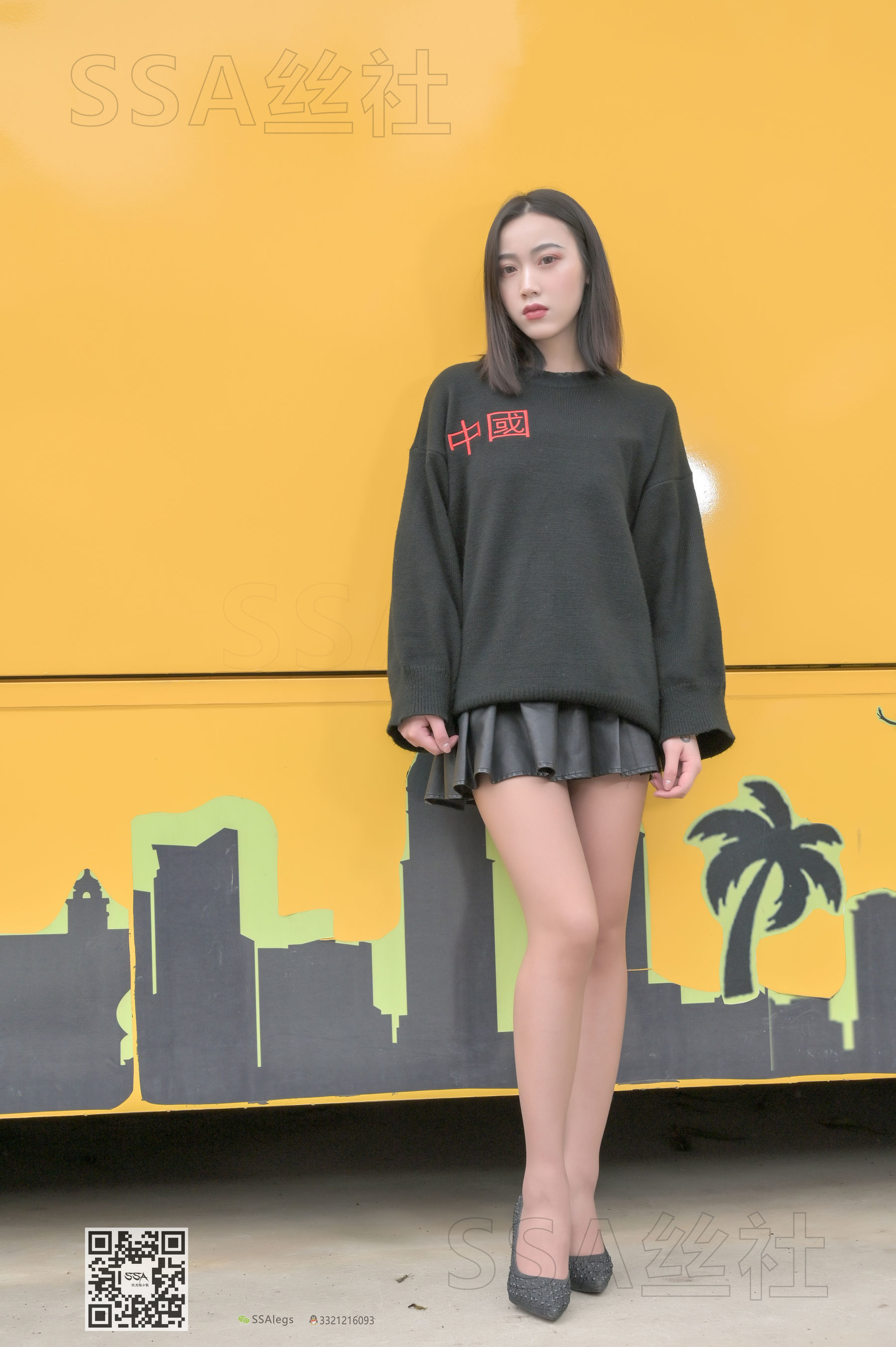 [SSA丝社]超清写真 No.094 腿模大大 街拍灰丝