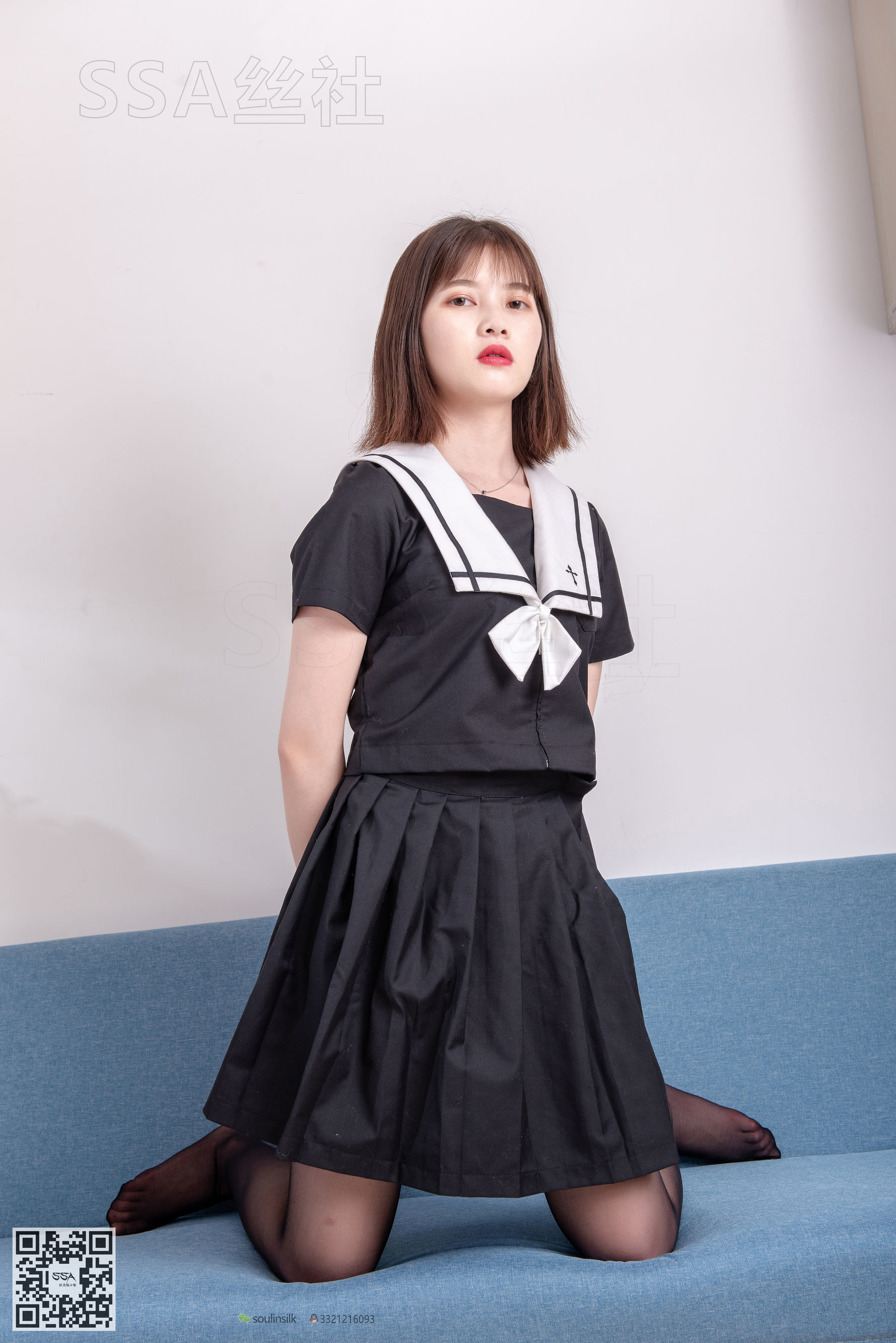 [SSA丝社]超清写真 No.113 腿模穗子 教你穿黑色系JK制服