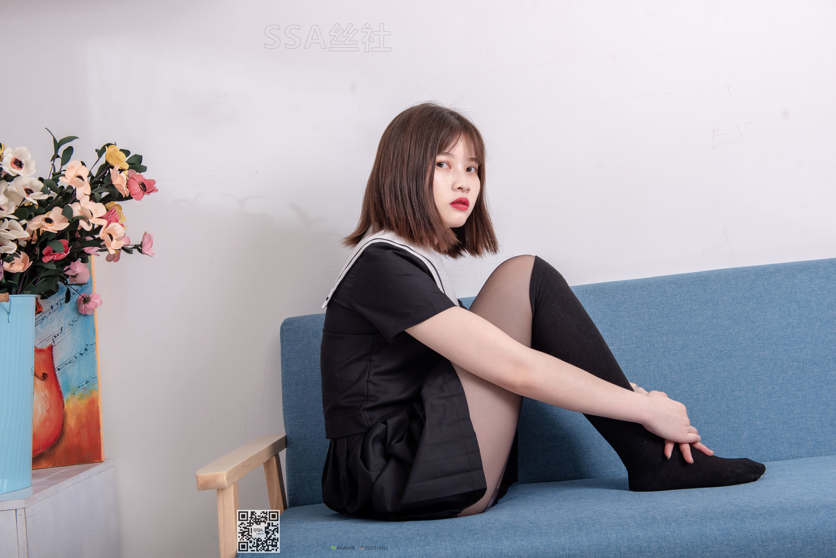[SSA丝社]超清写真 No.113 腿模穗子 教你穿黑色系JK制服
