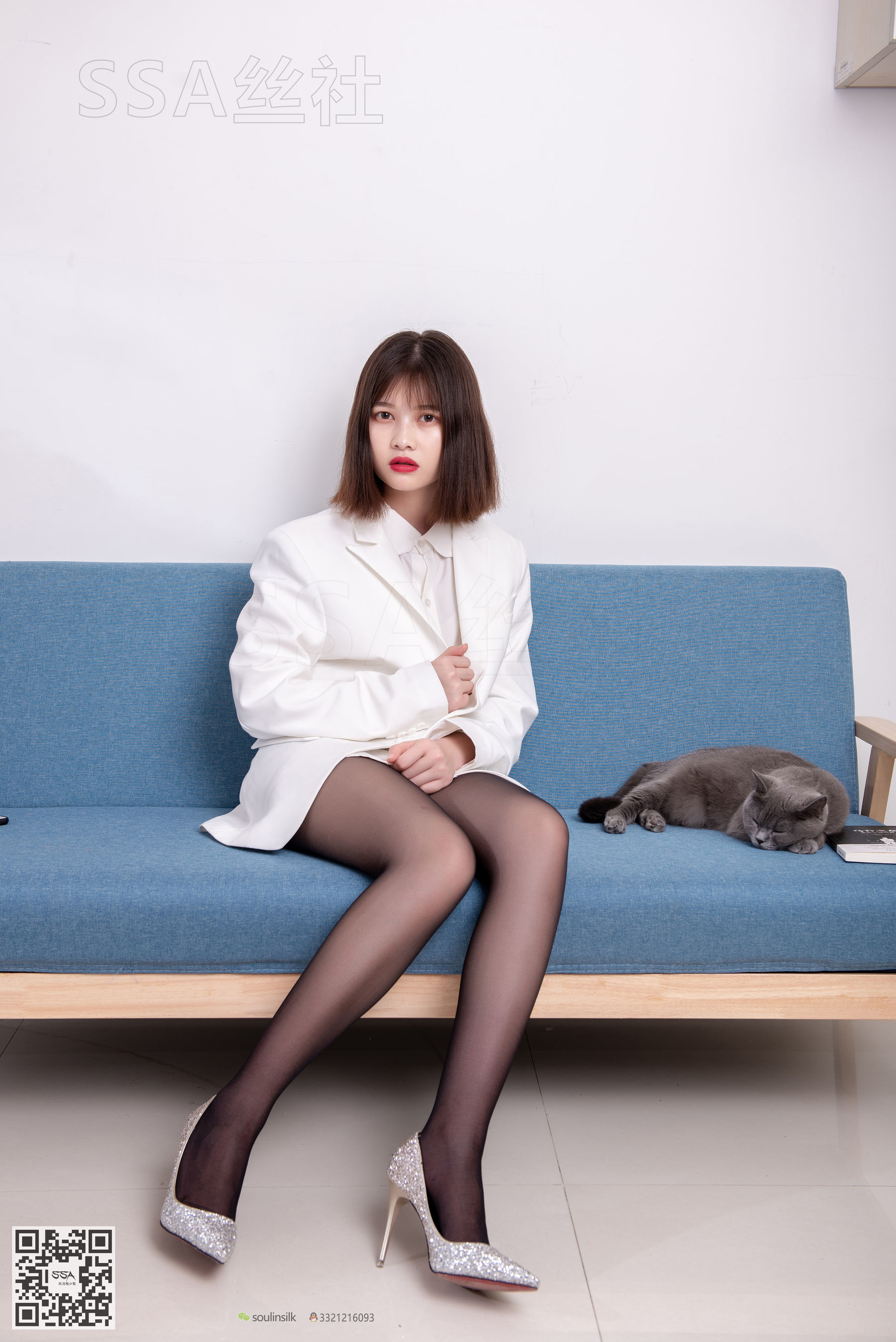 [SSA丝社]超清写真 No.119 腿模穗子 白色西装