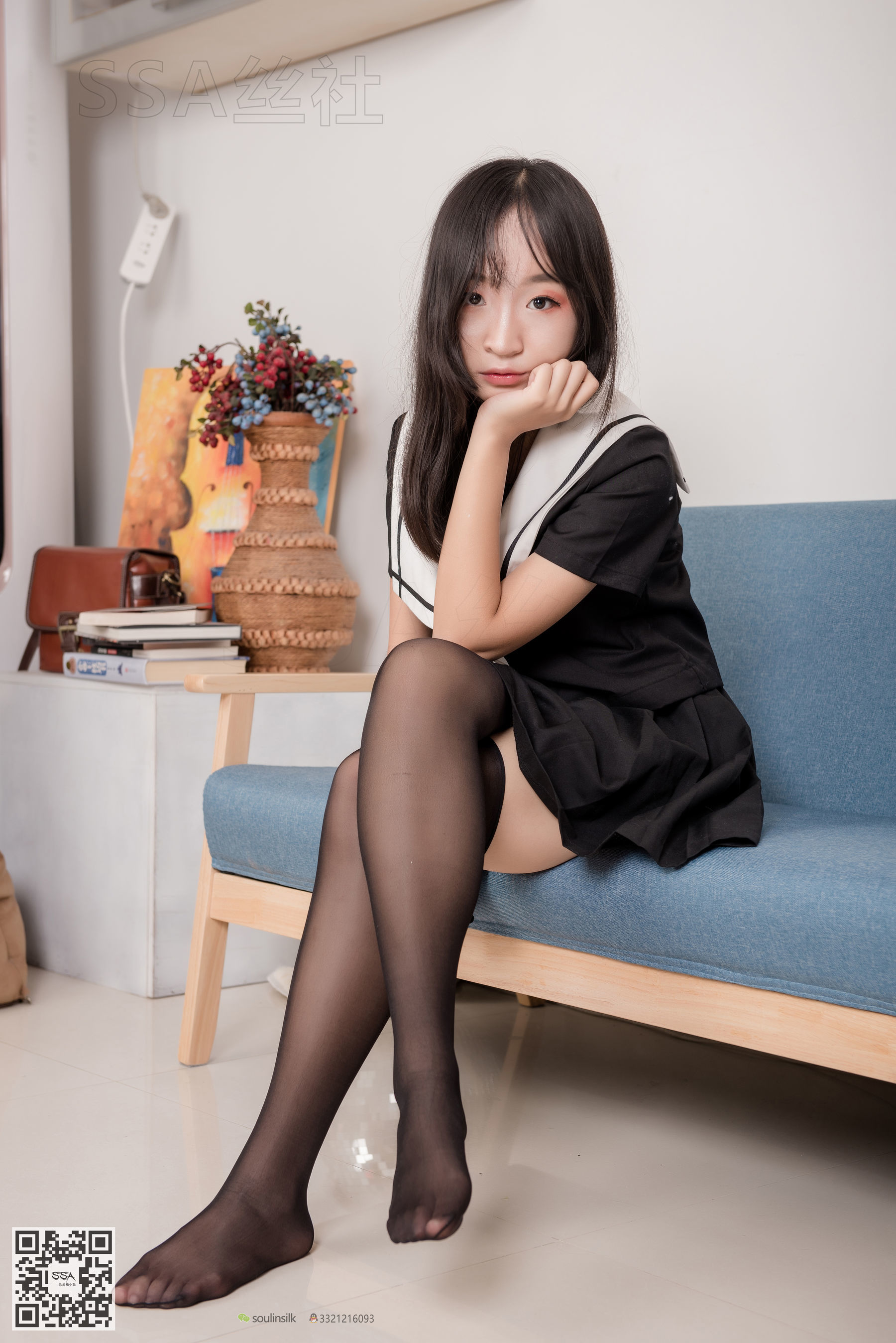 [SSA丝社]超清写真 No.135 甘子 16的芳华少女长筒黑丝