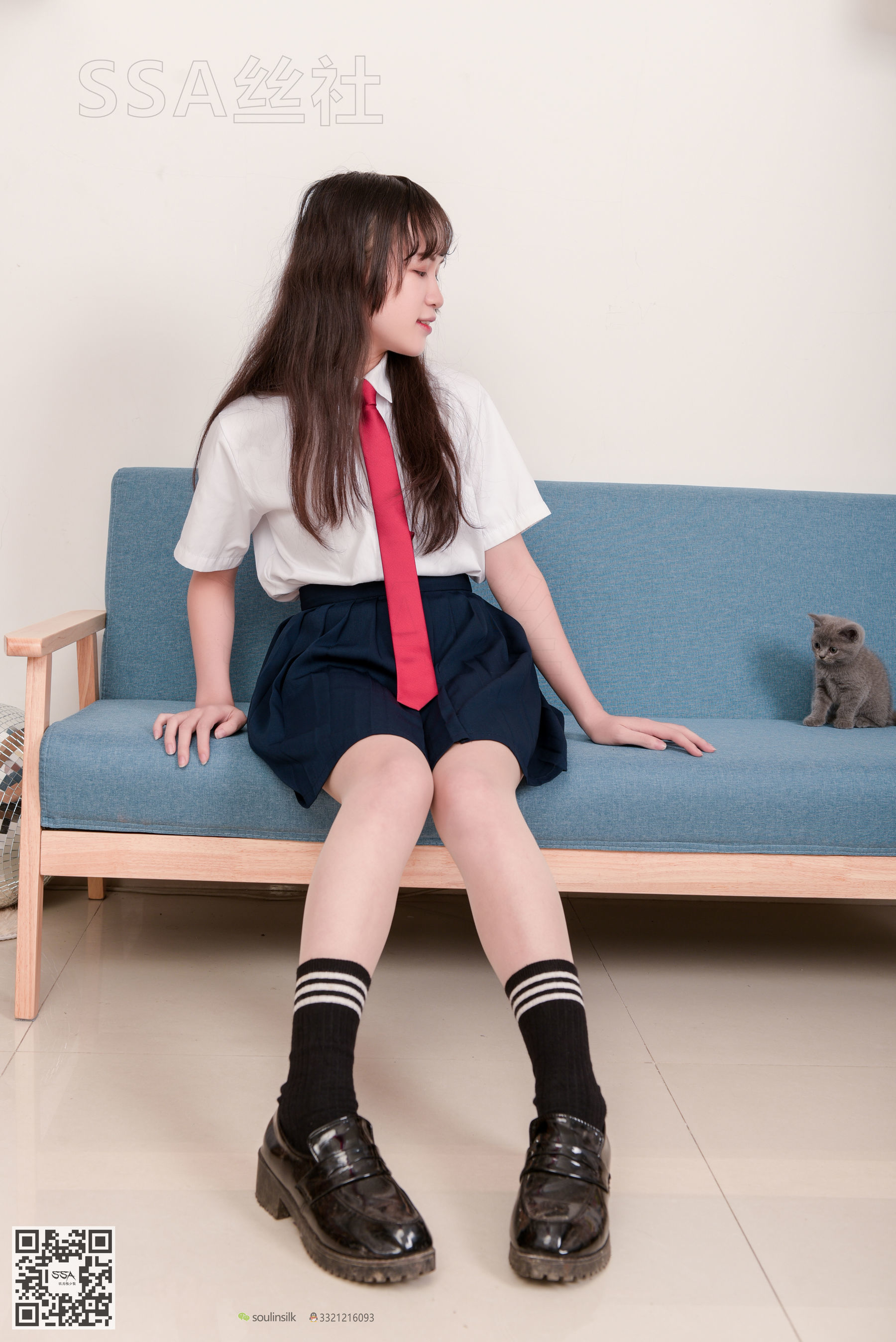 [SSA丝社]超清写真 No.141 丹丹 JK制服黑色半膝袜肉丝