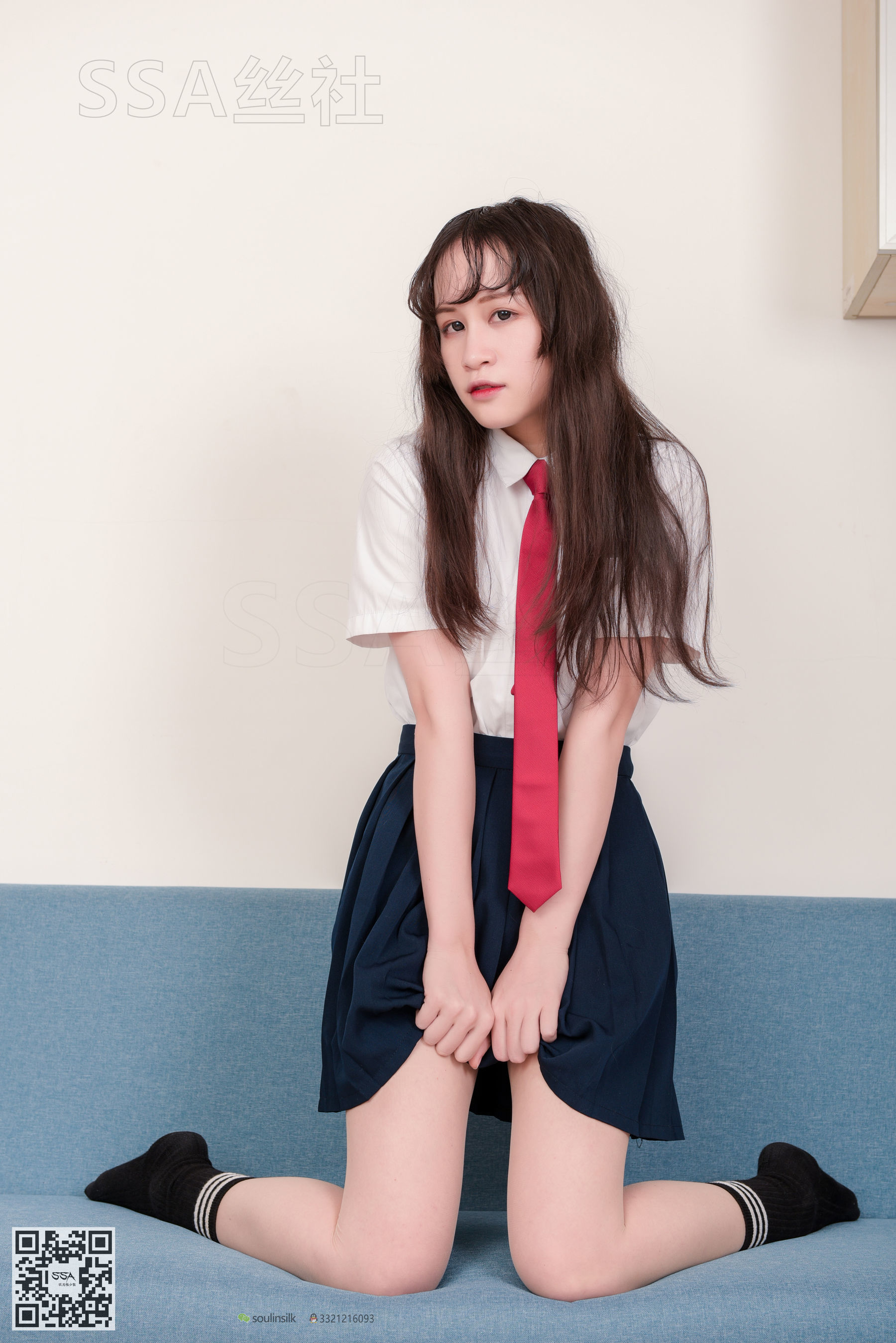 [SSA丝社]超清写真 No.141 丹丹 JK制服黑色半膝袜肉丝