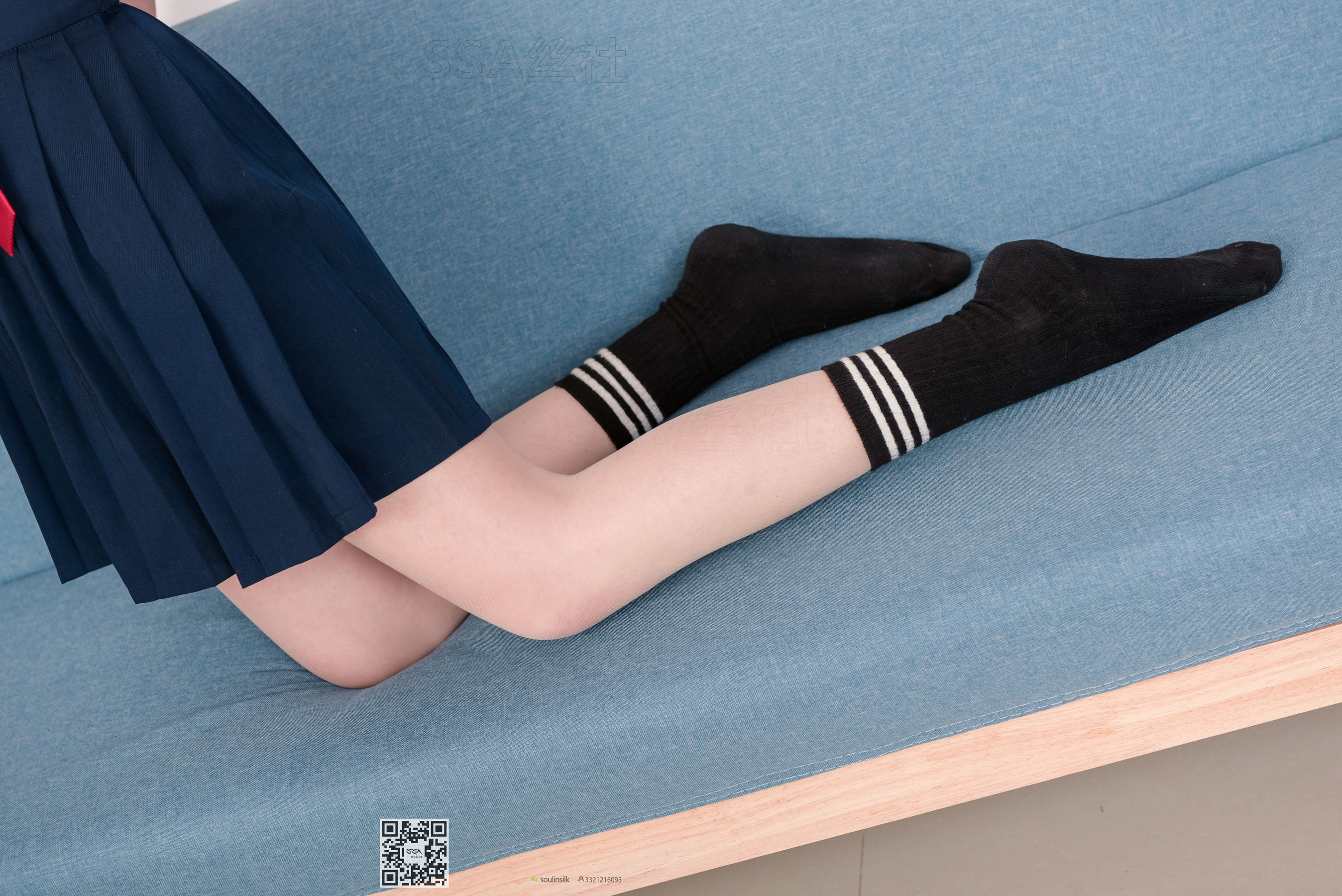 [SSA丝社]超清写真 No.141 丹丹 JK制服黑色半膝袜肉丝