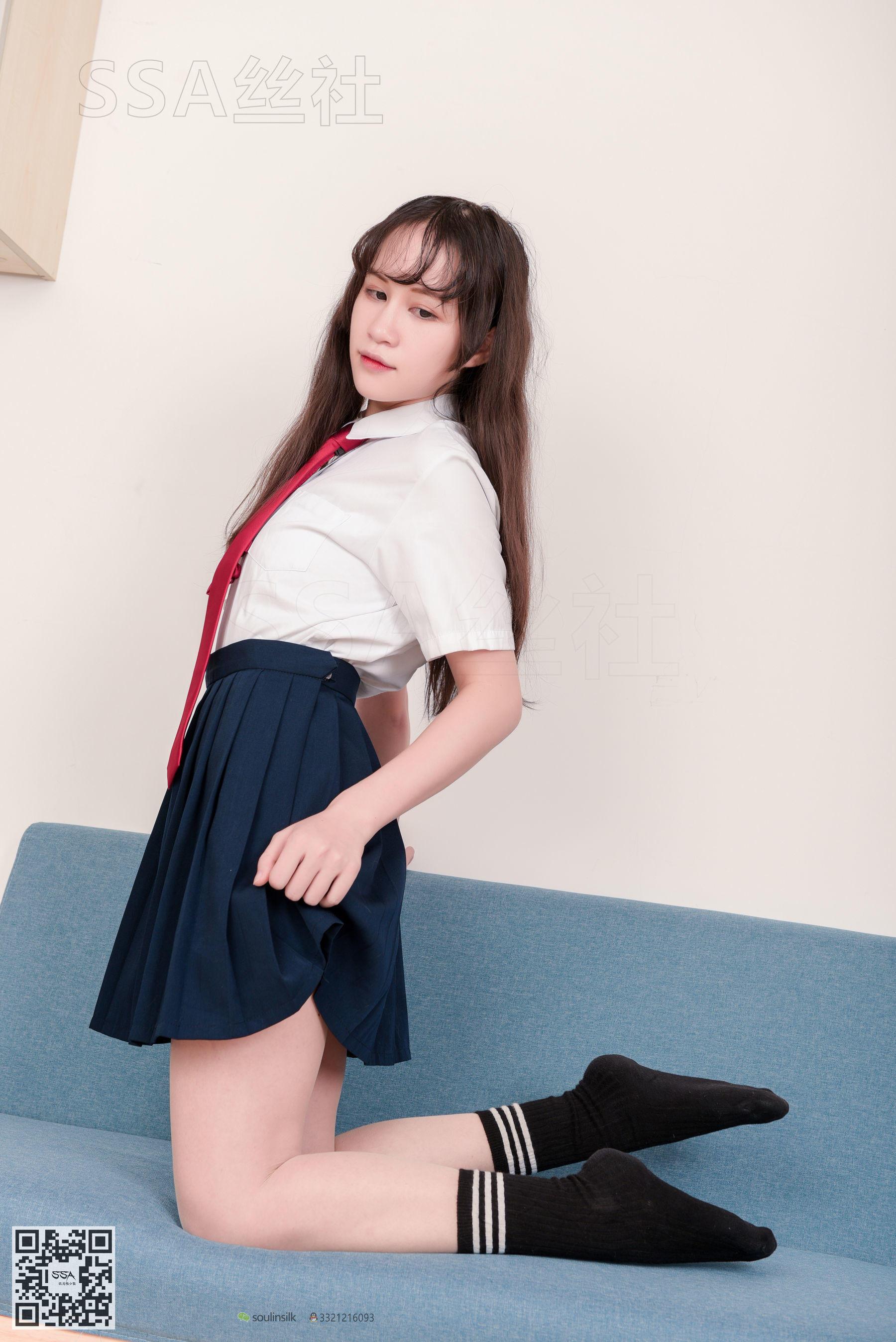 [SSA丝社]超清写真 No.141 丹丹 JK制服黑色半膝袜肉丝
