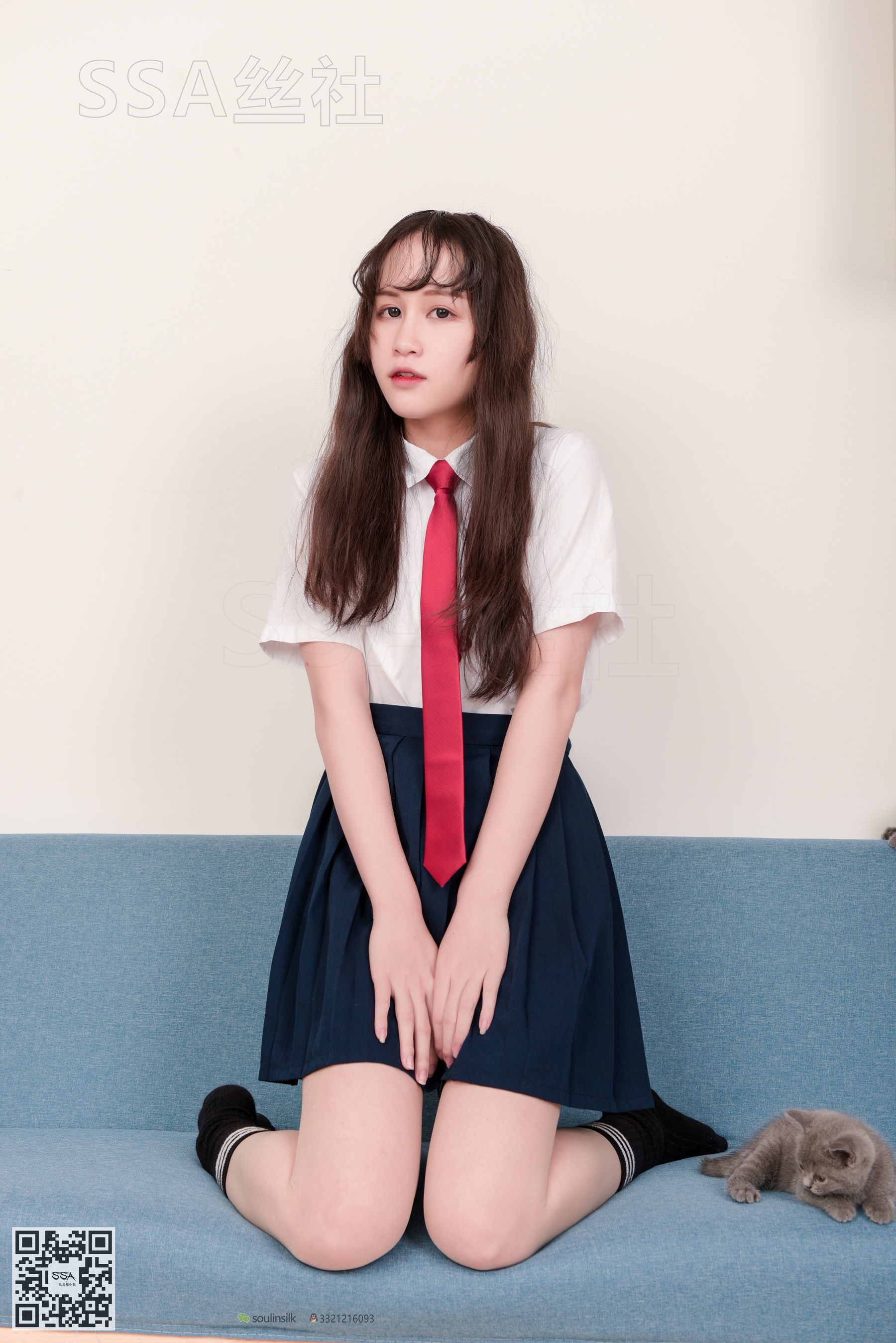 [SSA丝社]超清写真 No.141 丹丹 JK制服黑色半膝袜肉丝