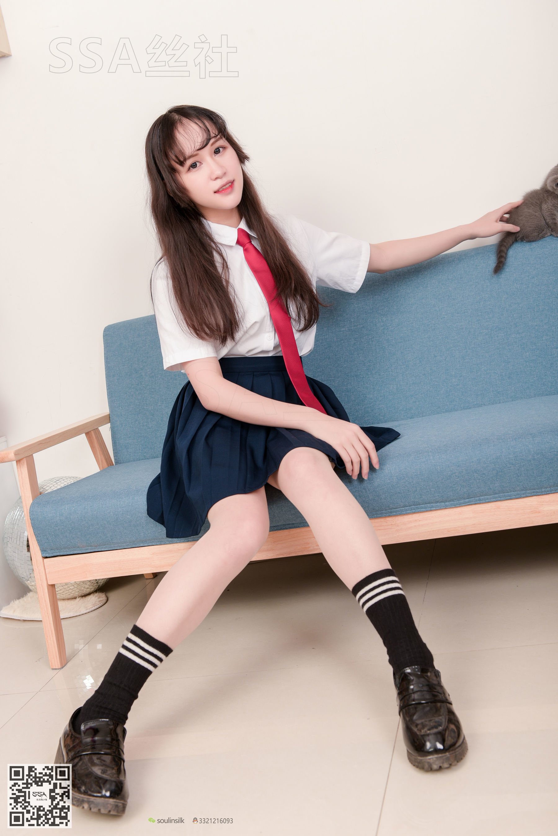 [SSA丝社]超清写真 No.141 丹丹 JK制服黑色半膝袜肉丝