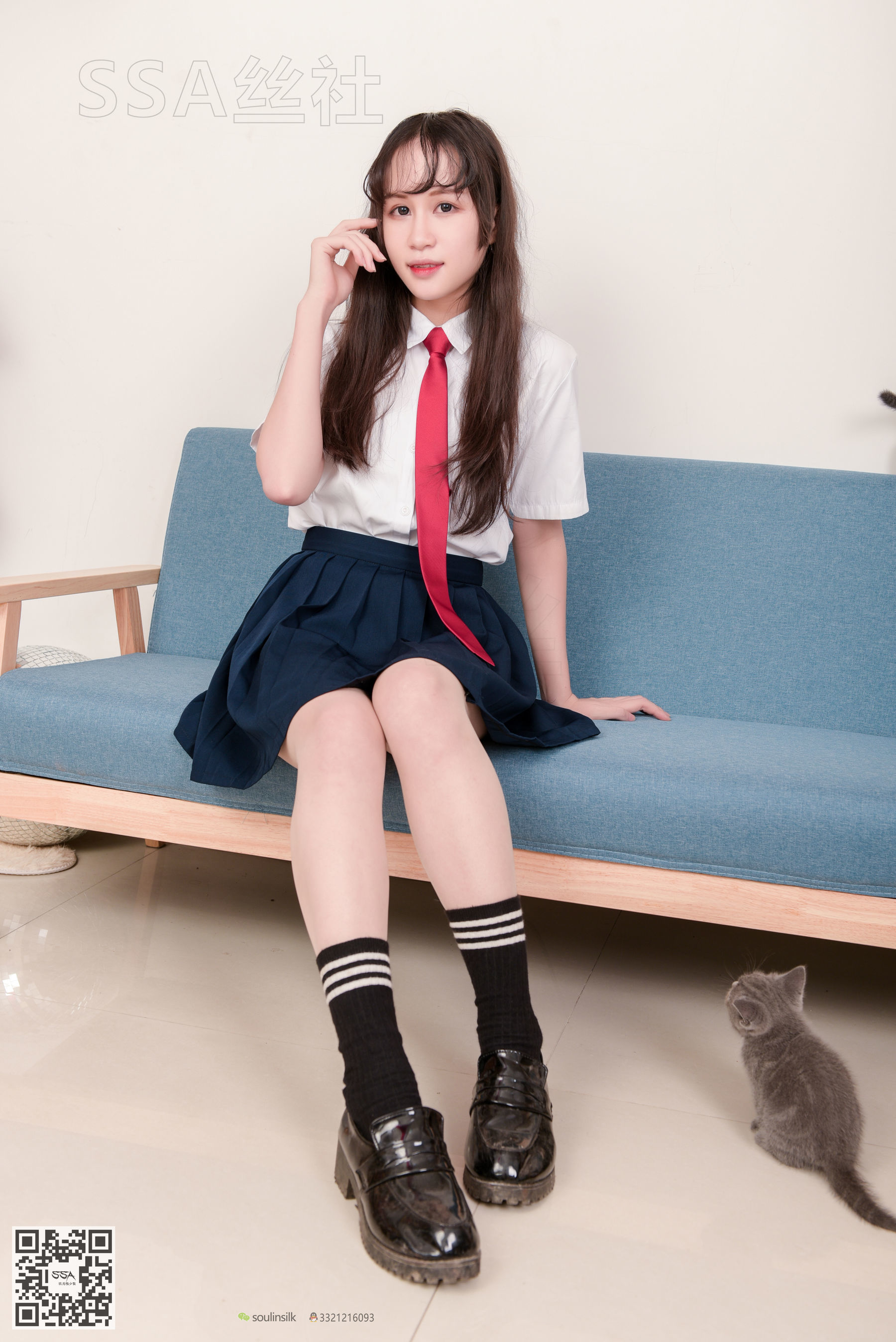 [SSA丝社]超清写真 No.141 丹丹 JK制服黑色半膝袜肉丝
