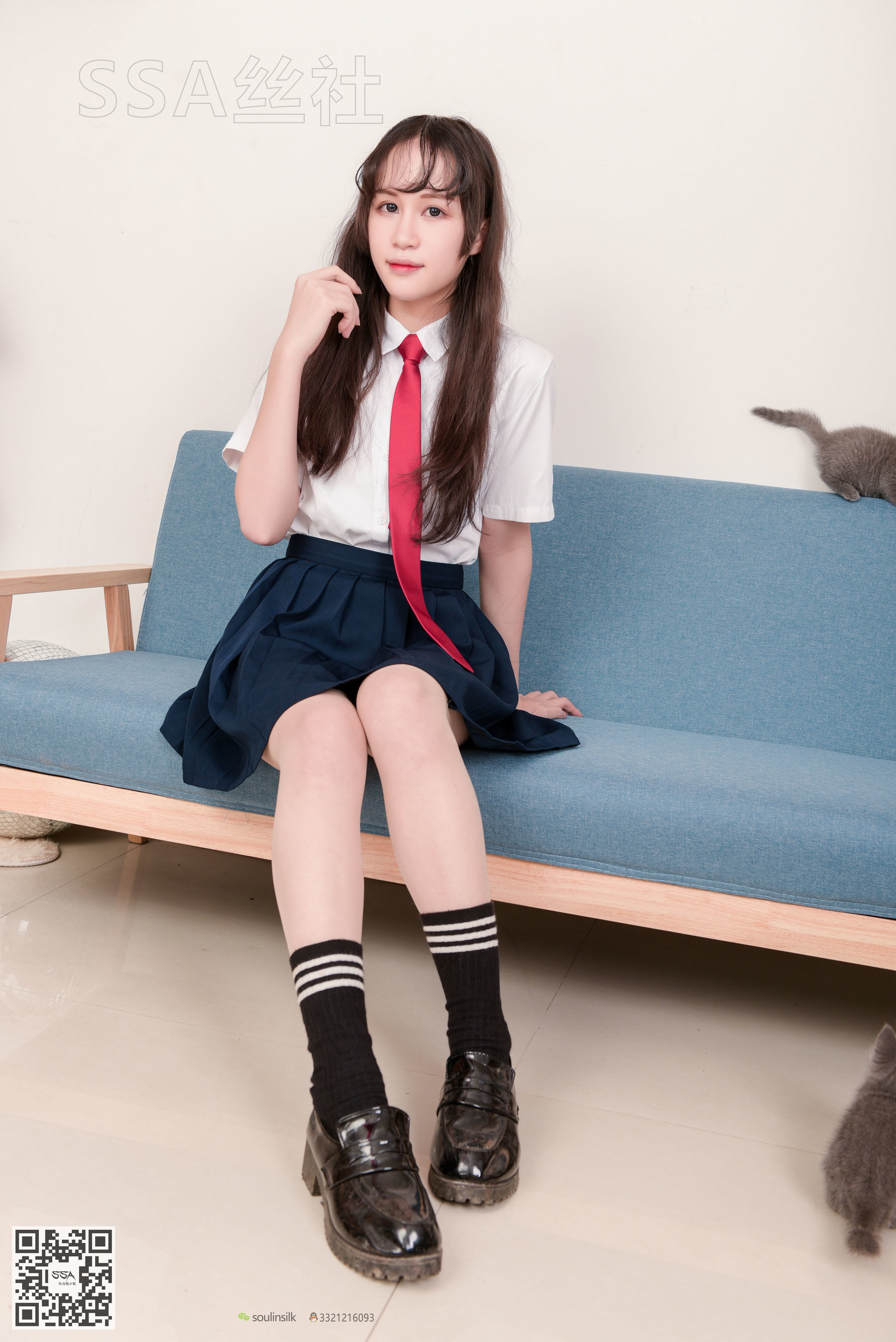 [SSA丝社]超清写真 No.141 丹丹 JK制服黑色半膝袜肉丝