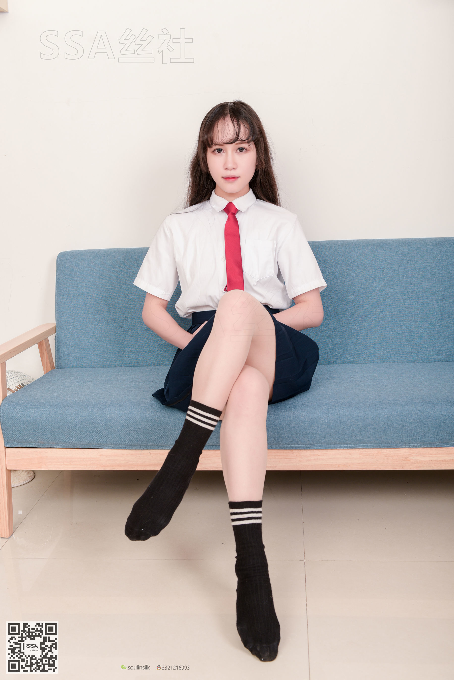 [SSA丝社]超清写真 No.141 丹丹 JK制服黑色半膝袜肉丝