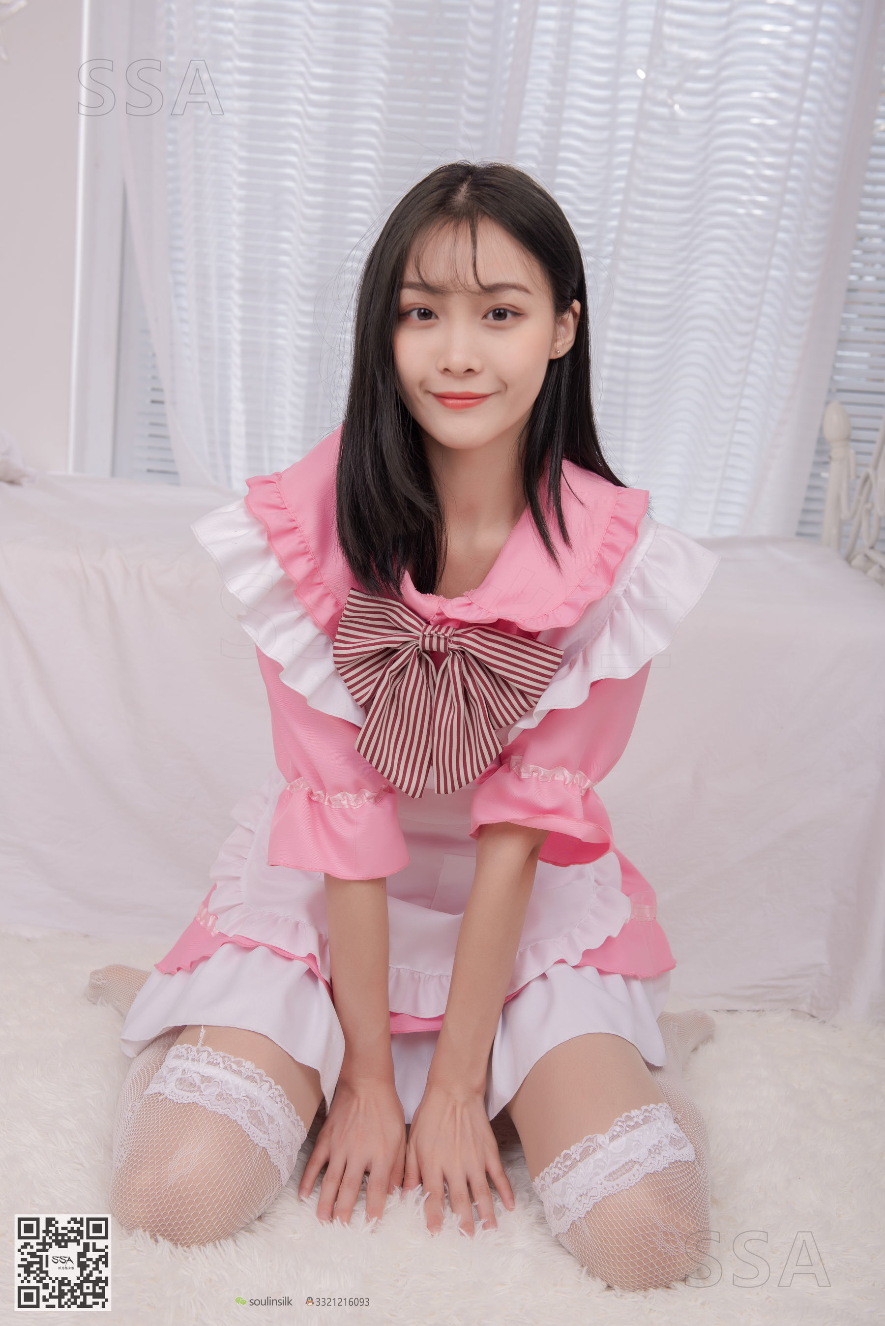 [SSA丝社]超清写真 No.148 君君 粉色女仆装白丝