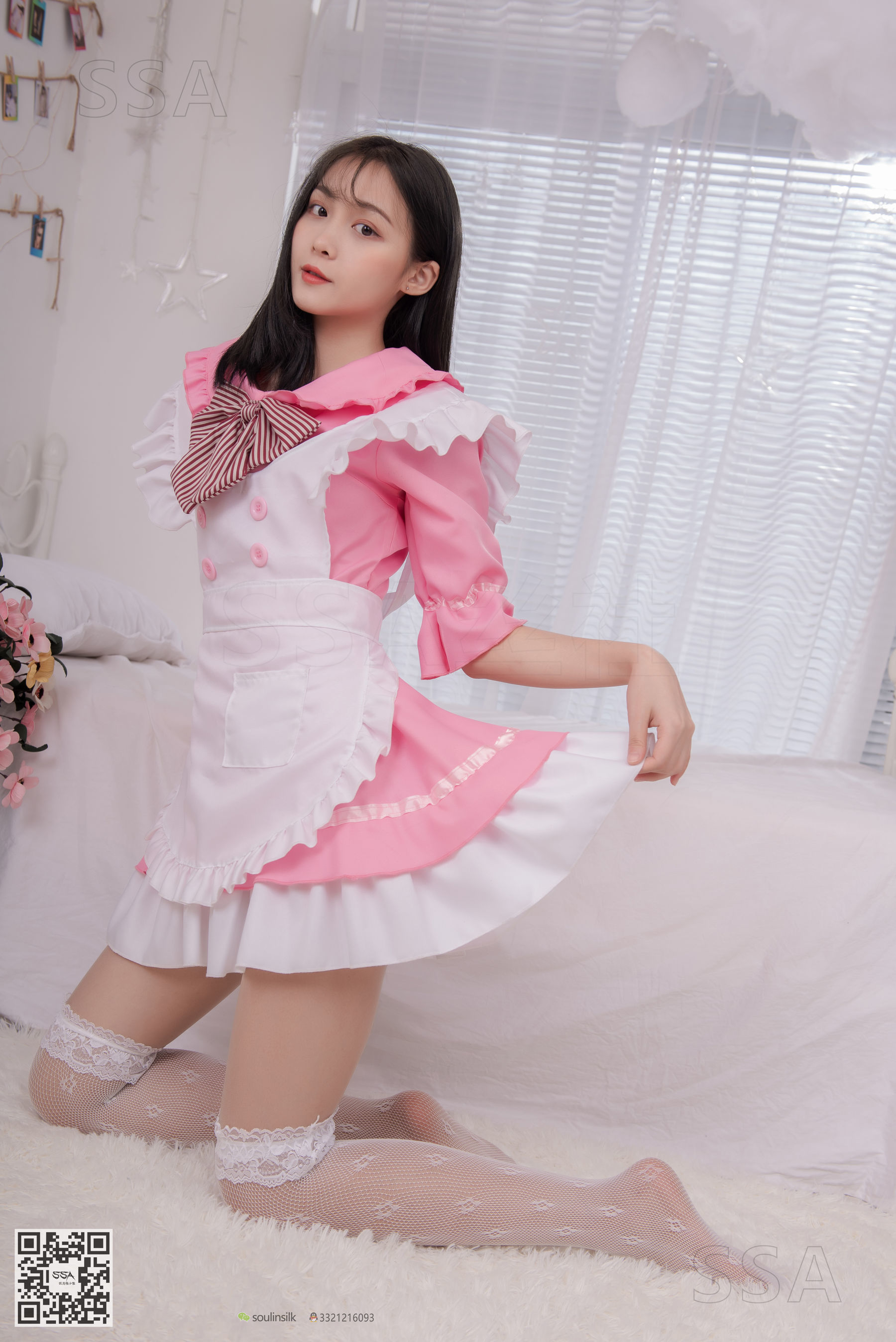 [SSA丝社]超清写真 No.148 君君 粉色女仆装白丝