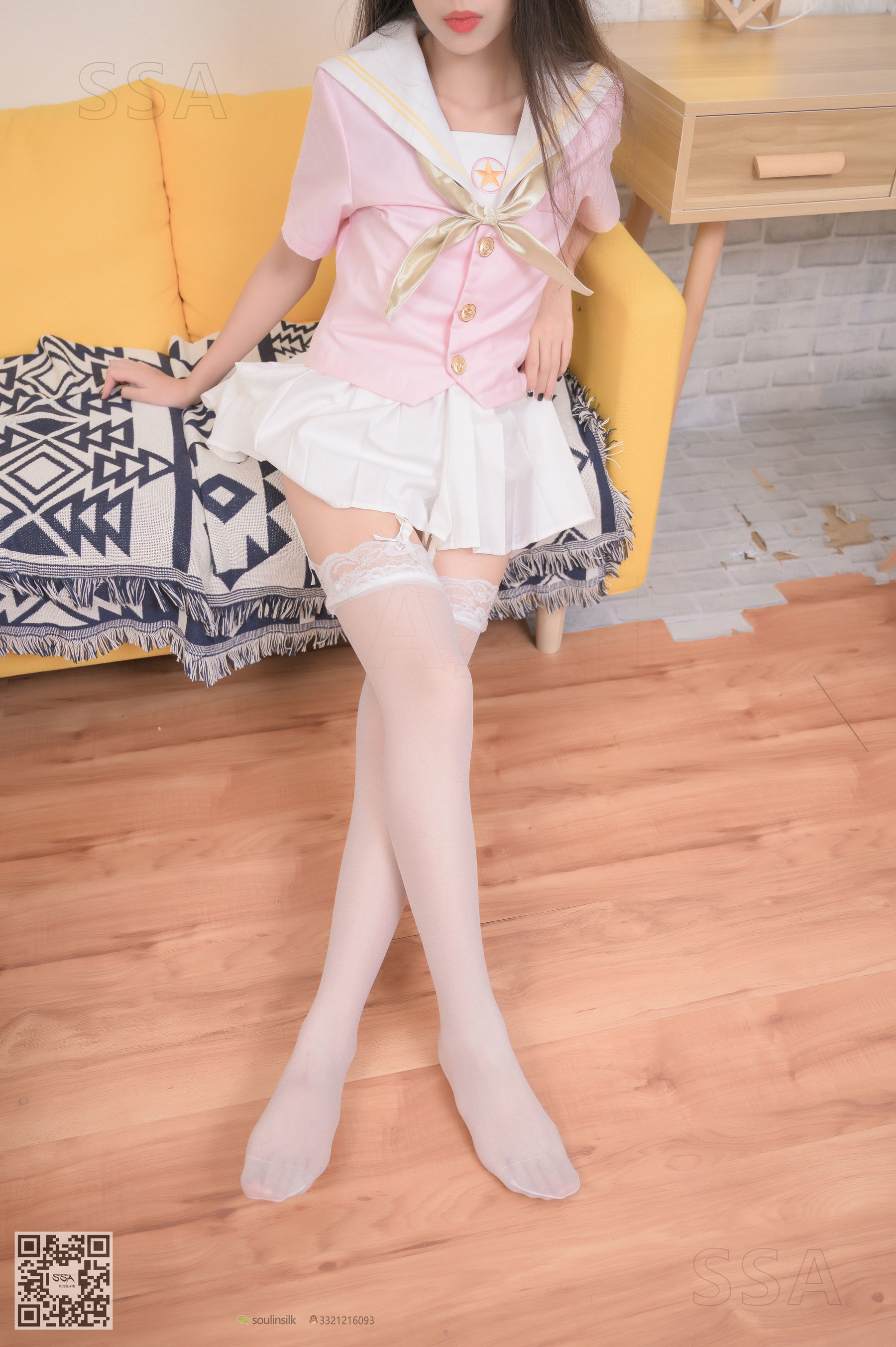 [SSA丝社]超清写真 No.179 西西 JK制服白色吊带袜