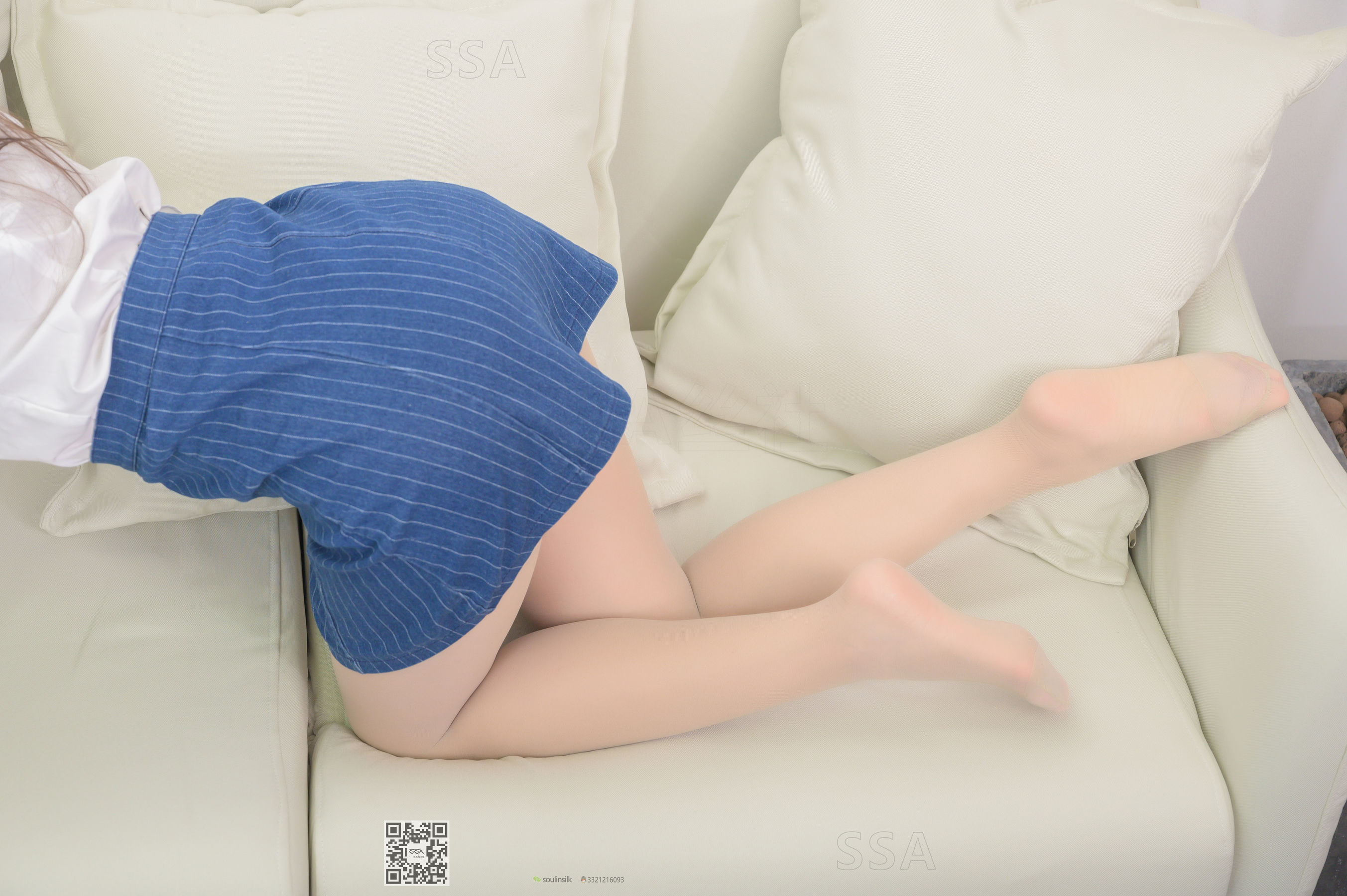 [SSA丝社]超清写真 No.192 小鹿 蓝色条纹裙
