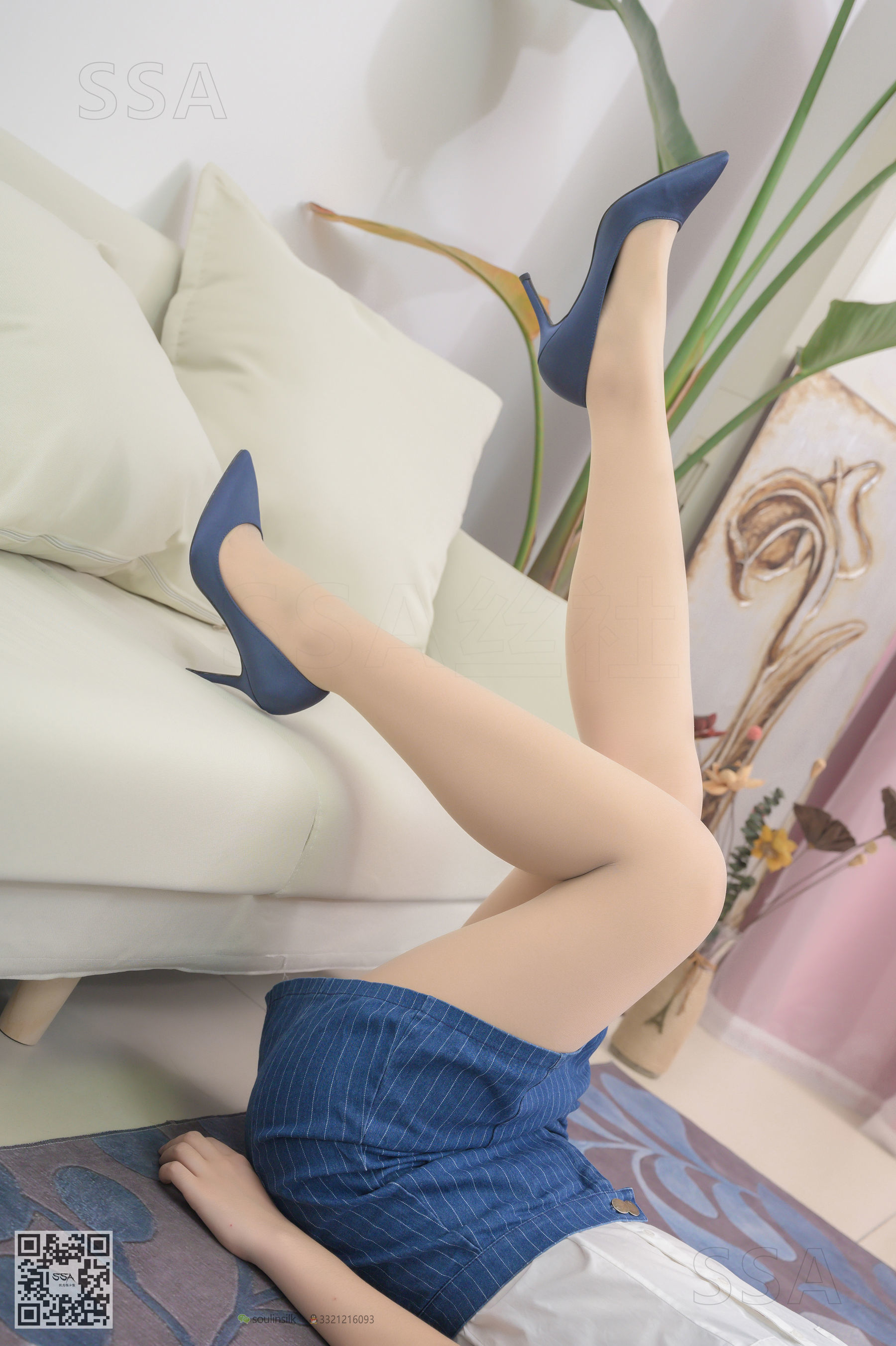 [SSA丝社]超清写真 No.192 小鹿 蓝色条纹裙
