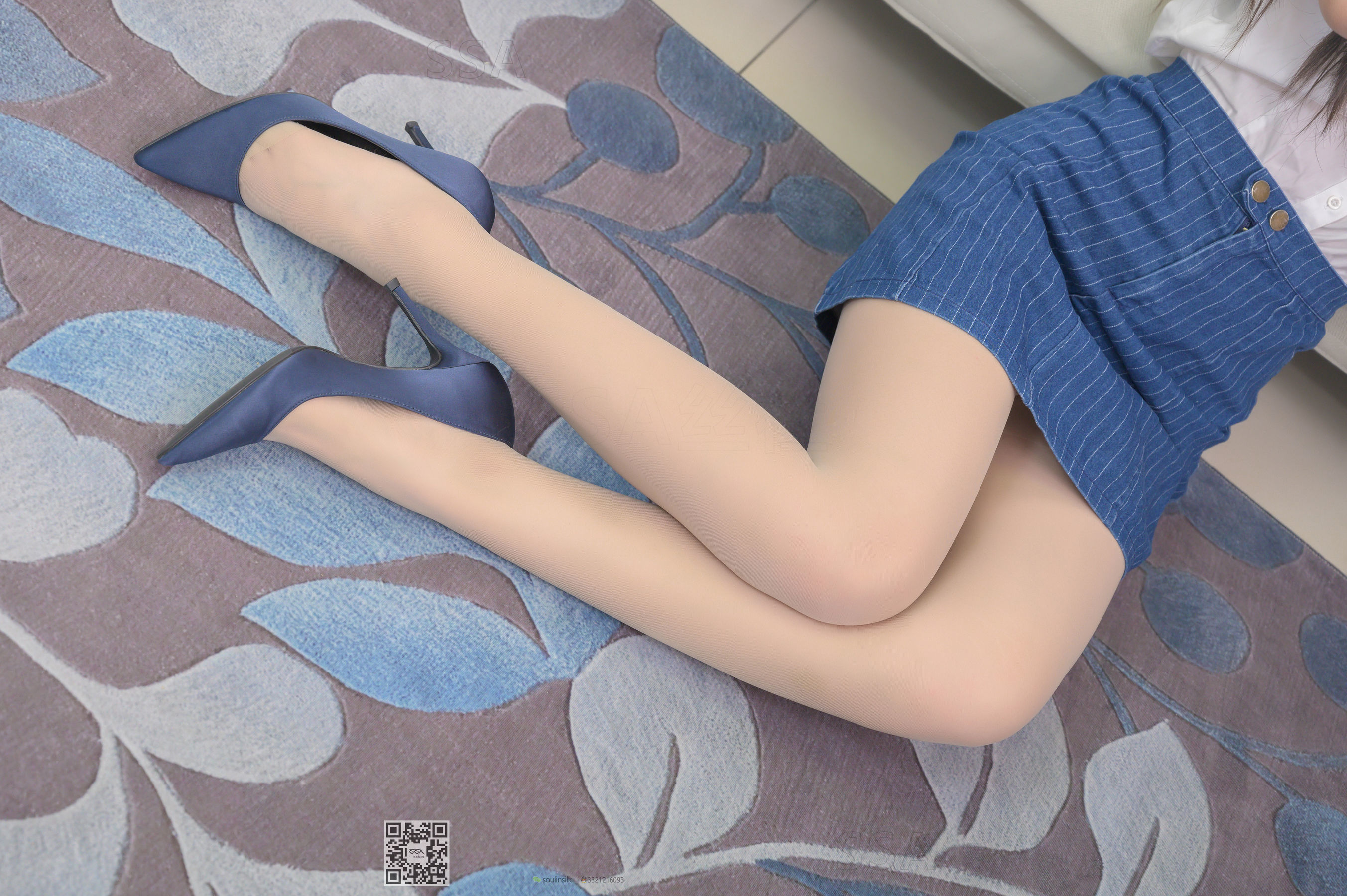 [SSA丝社]超清写真 No.192 小鹿 蓝色条纹裙