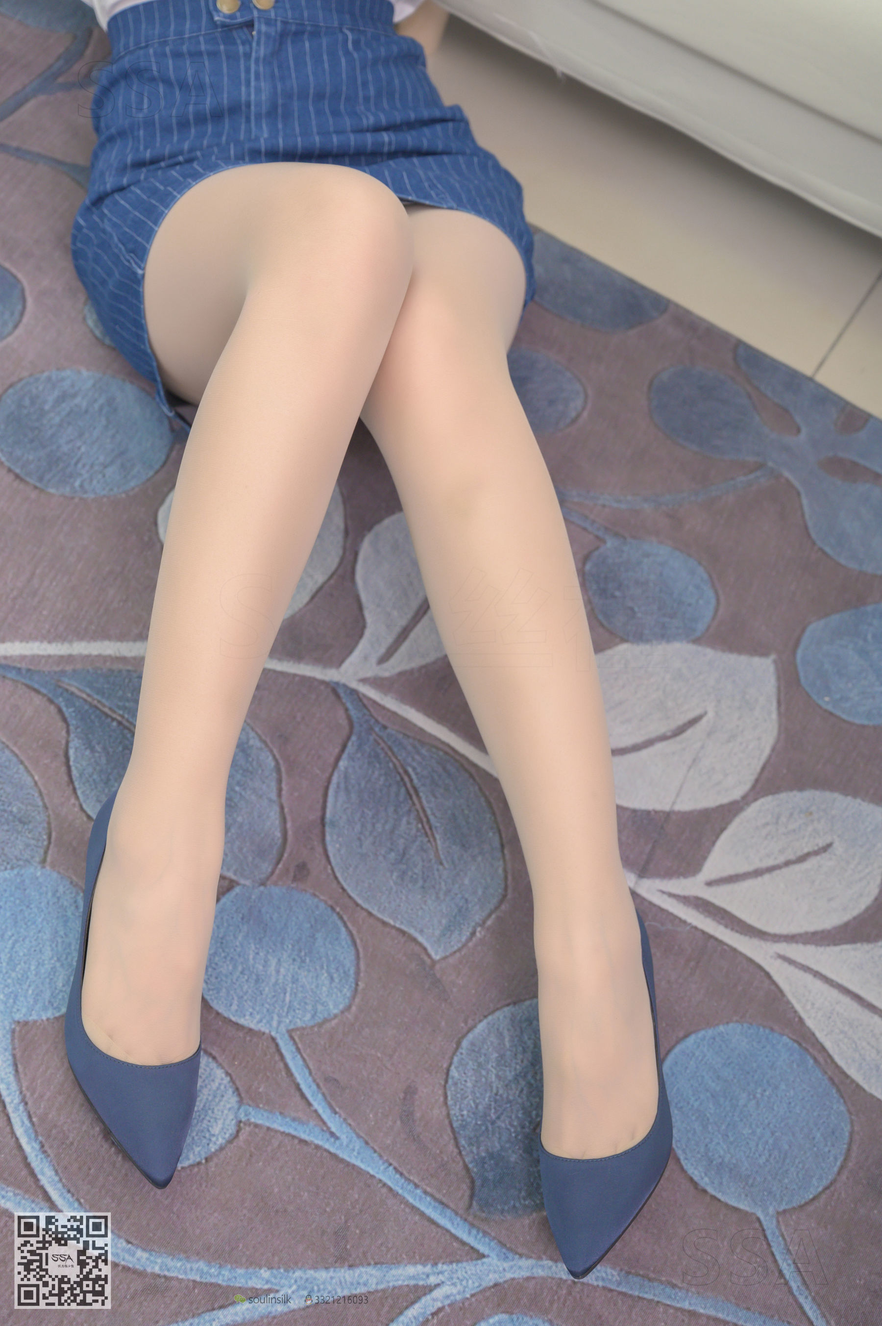 [SSA丝社]超清写真 No.192 小鹿 蓝色条纹裙