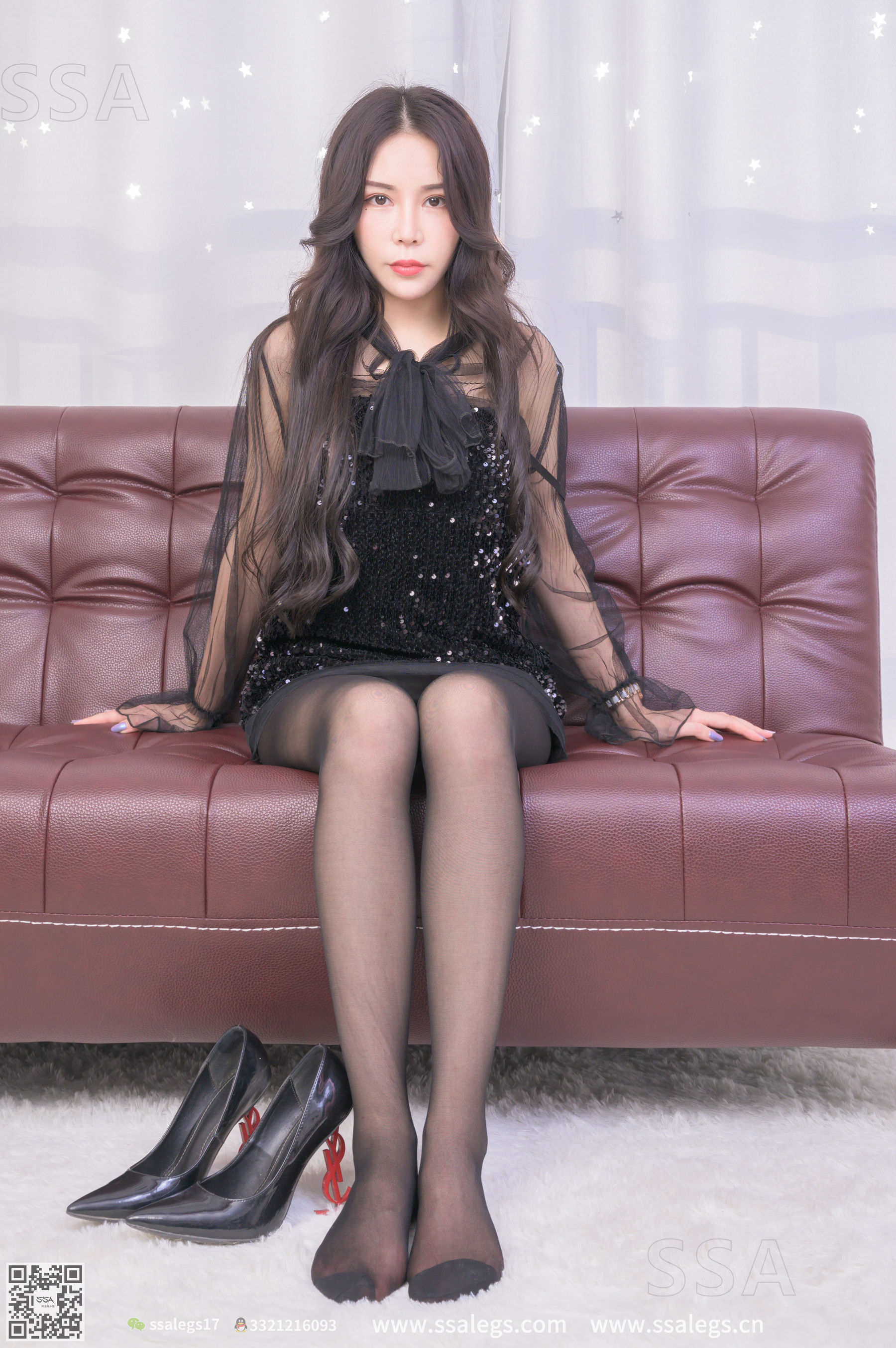 [SSA丝社]超清写真 No.303 娜娜 御姐的黑纱裙黑丝写真(下)