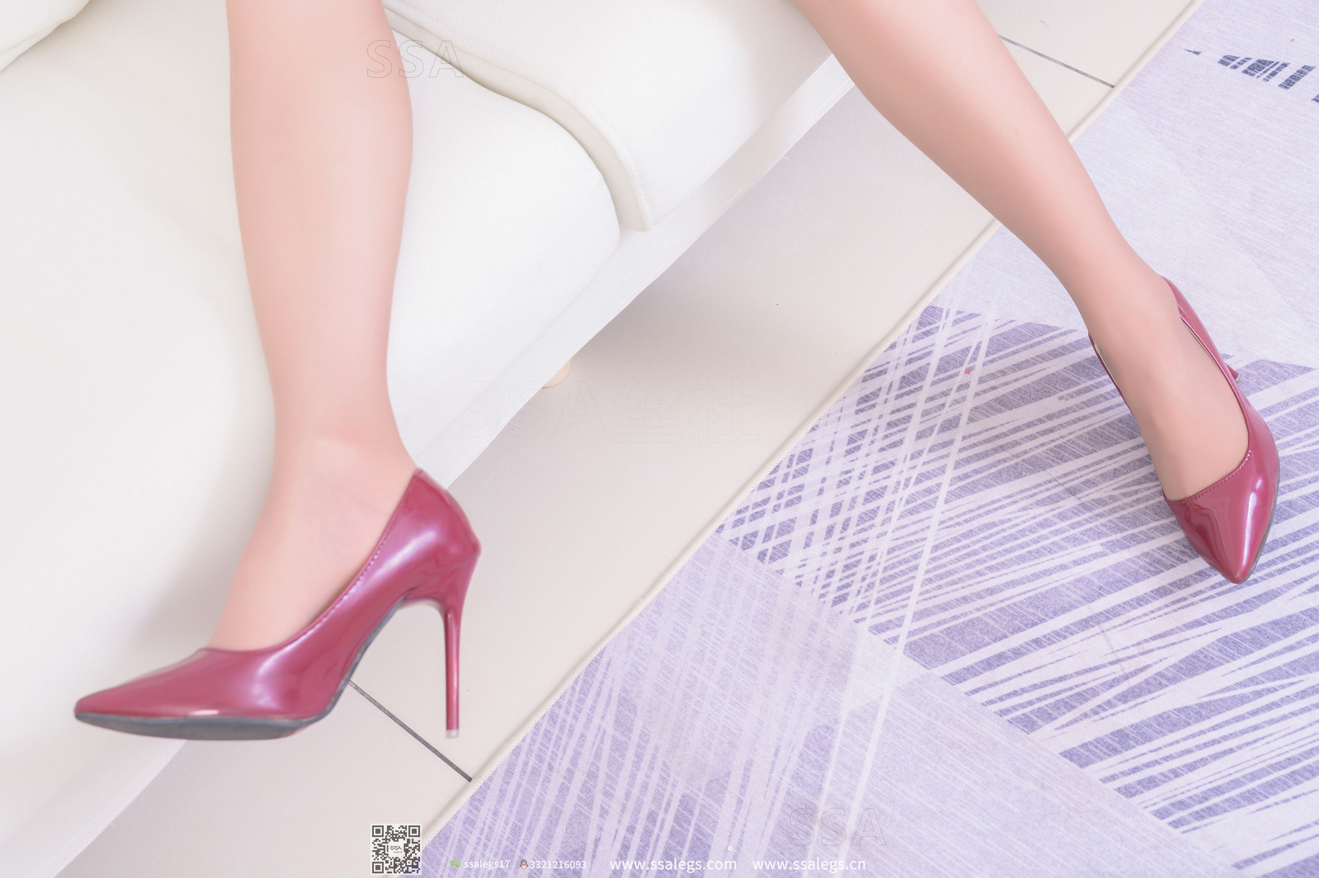[SSA丝社]超清写真 No.312 娜娜 御姐的红色高跟鞋咖啡丝美腿