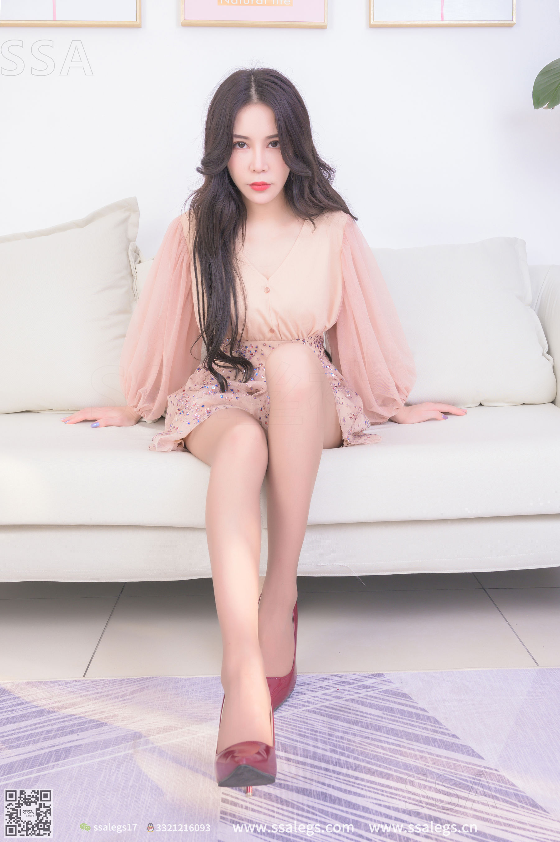 [SSA丝社]超清写真 No.312 娜娜 御姐的红色高跟鞋咖啡丝美腿