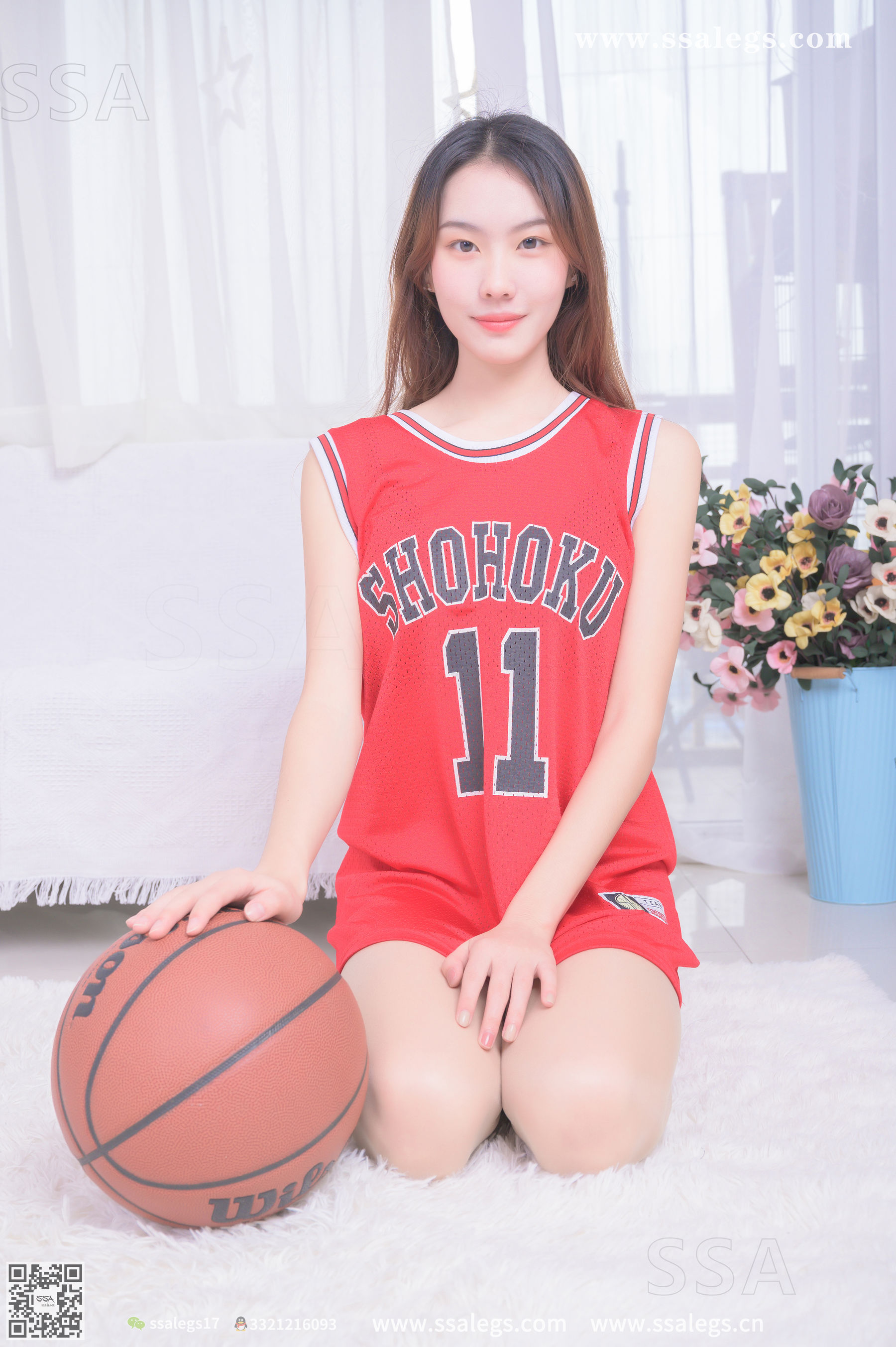 [SSA丝社]超清写真 No.325 素素 小姐姐放假在家穿丝袜陪你玩篮球(下)