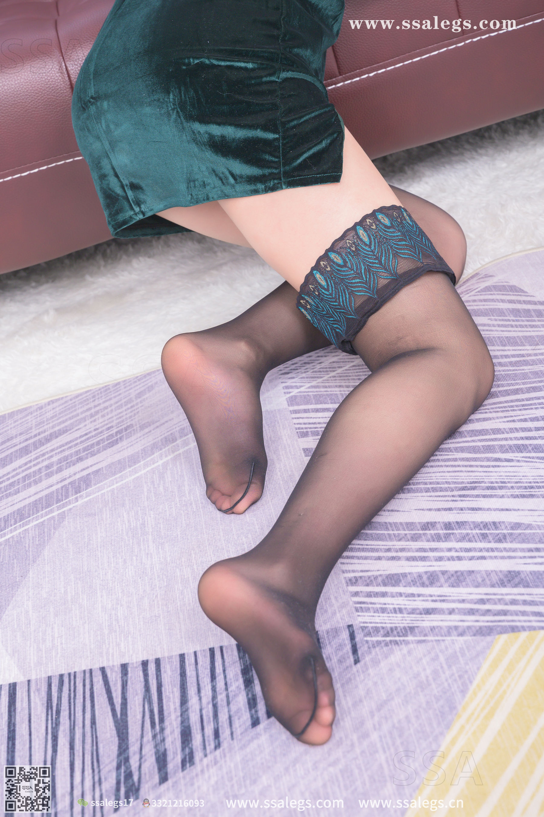 [SSA丝社]超清写真 No.331 君君 世界最美孔雀翎长筒丝袜(下)